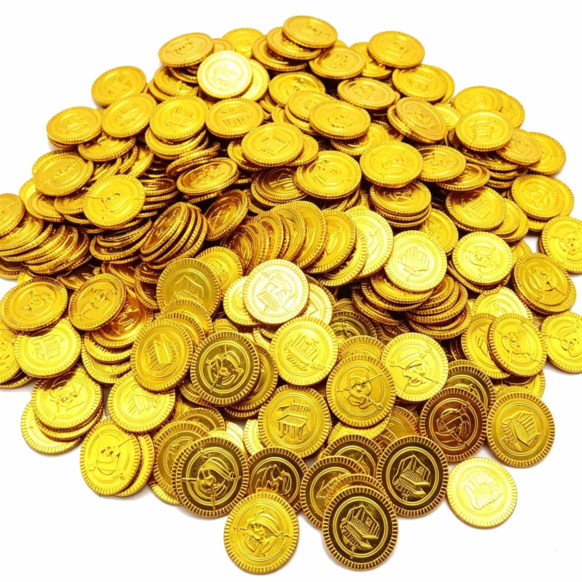 Monedas Oro de Plástico Piratas 100 Piezas para Fiestas Temáticas