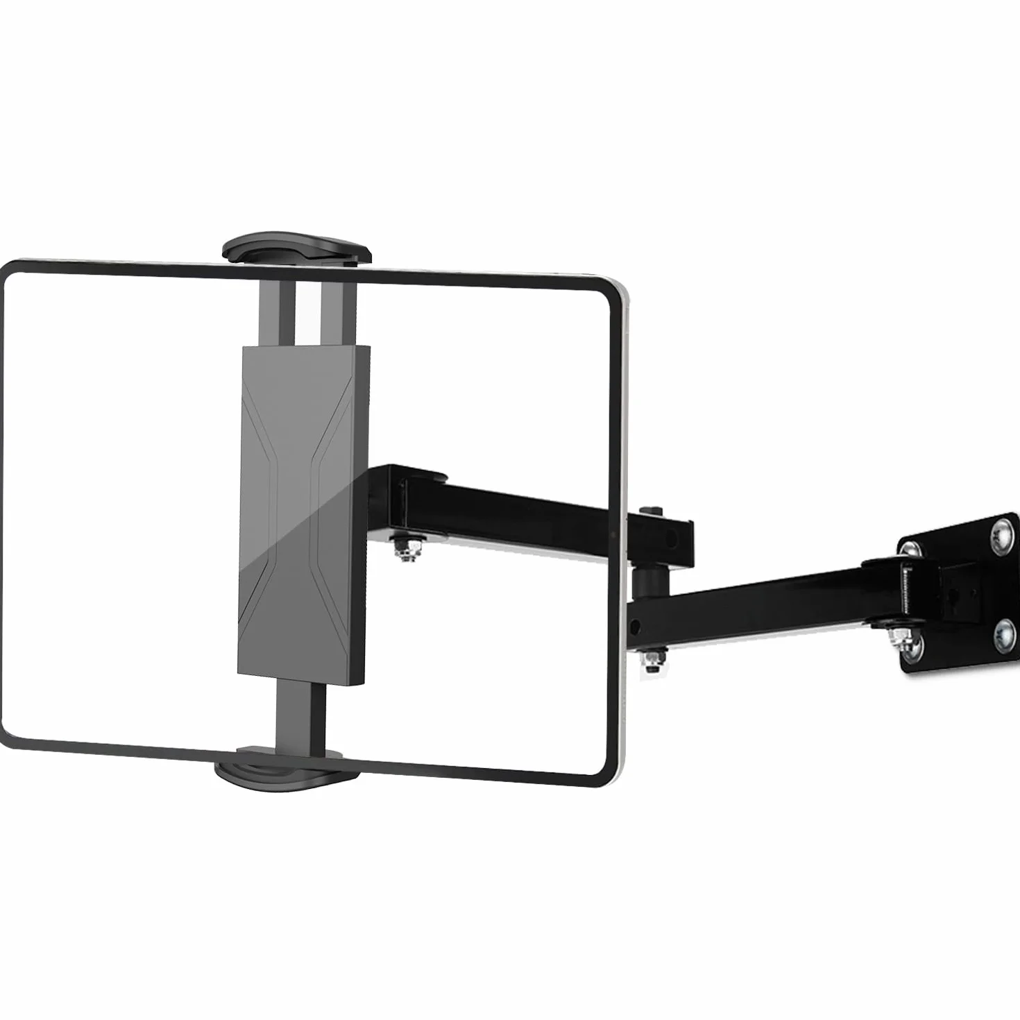 Soporte de pared para tableta, soporte de pared extensible de aluminio para iPad, rotación de 360°, soporte de pared universal ajustable para tableta para negocios y hogar inteligente, compatible con