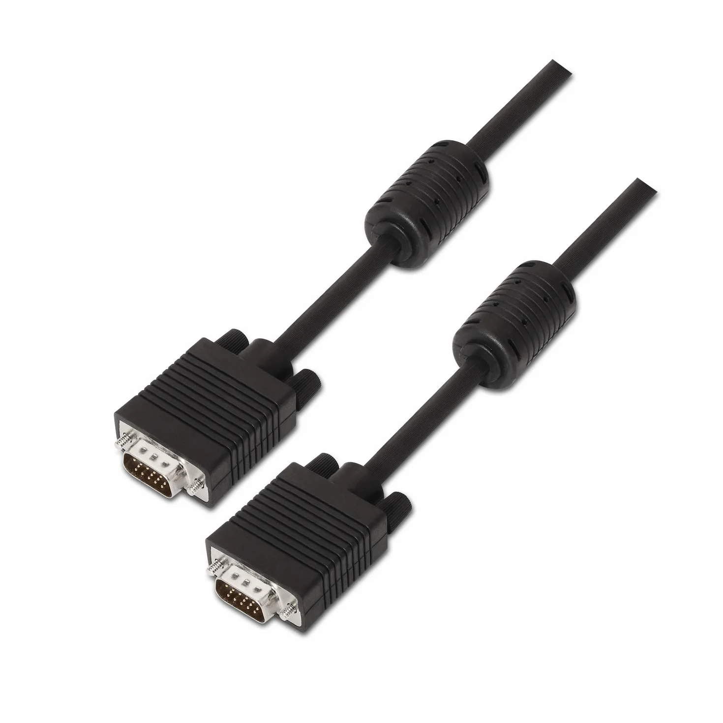 AISENS A113-0077 - Cable SVGA con ferrita (HDB15/Macho-HDB15/Macho, 25 m, para Monitor/televisor/proyector) Color Negro