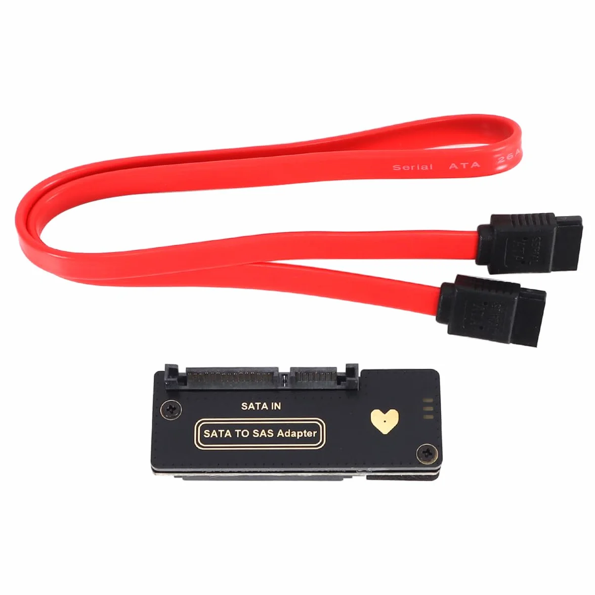 Adaptador RAID SFF-8482 SAS de 29 pines a SATA de 22 pines (7+15) para discos duros, con tarjeta, conector de alimentación y chipset.