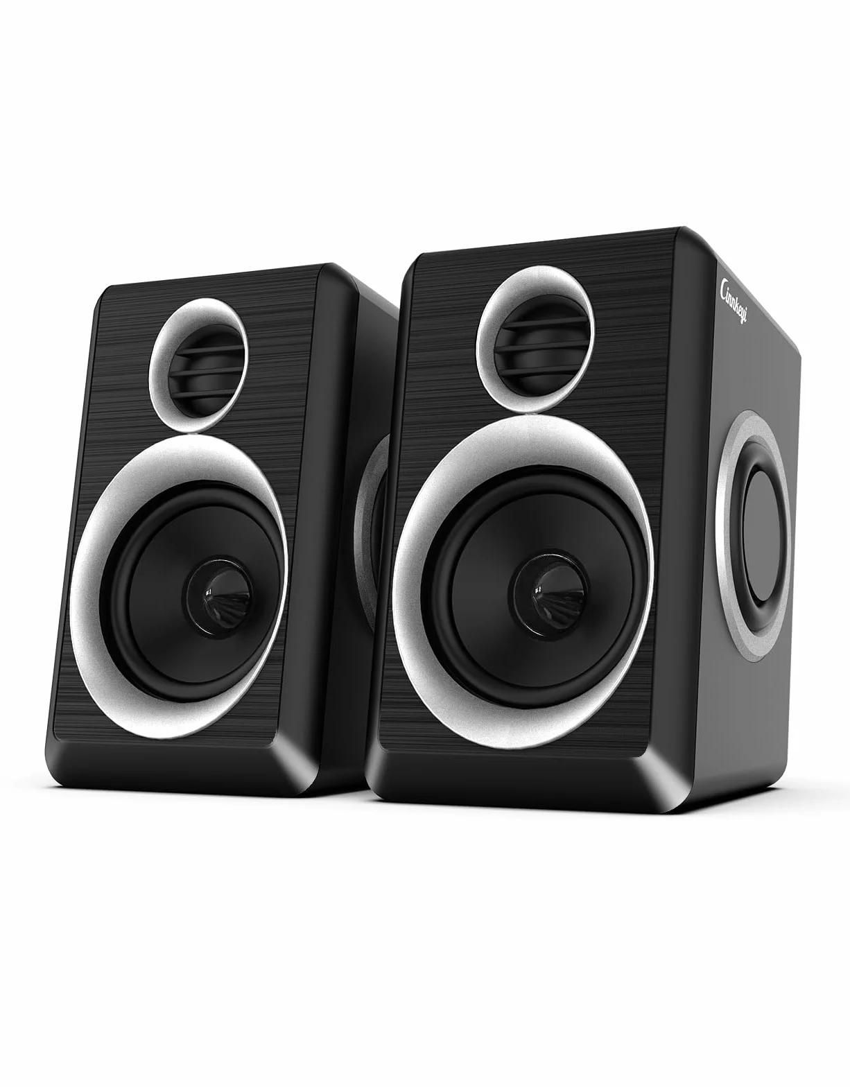 Altavoces 2.0 para PC y portátil – Sonido estéreo con Graves Profundos, conexión AUX de 3,5 mm, alimentación por USB, compatibles con Ordenadores de sobremesa y portátiles (Negro)