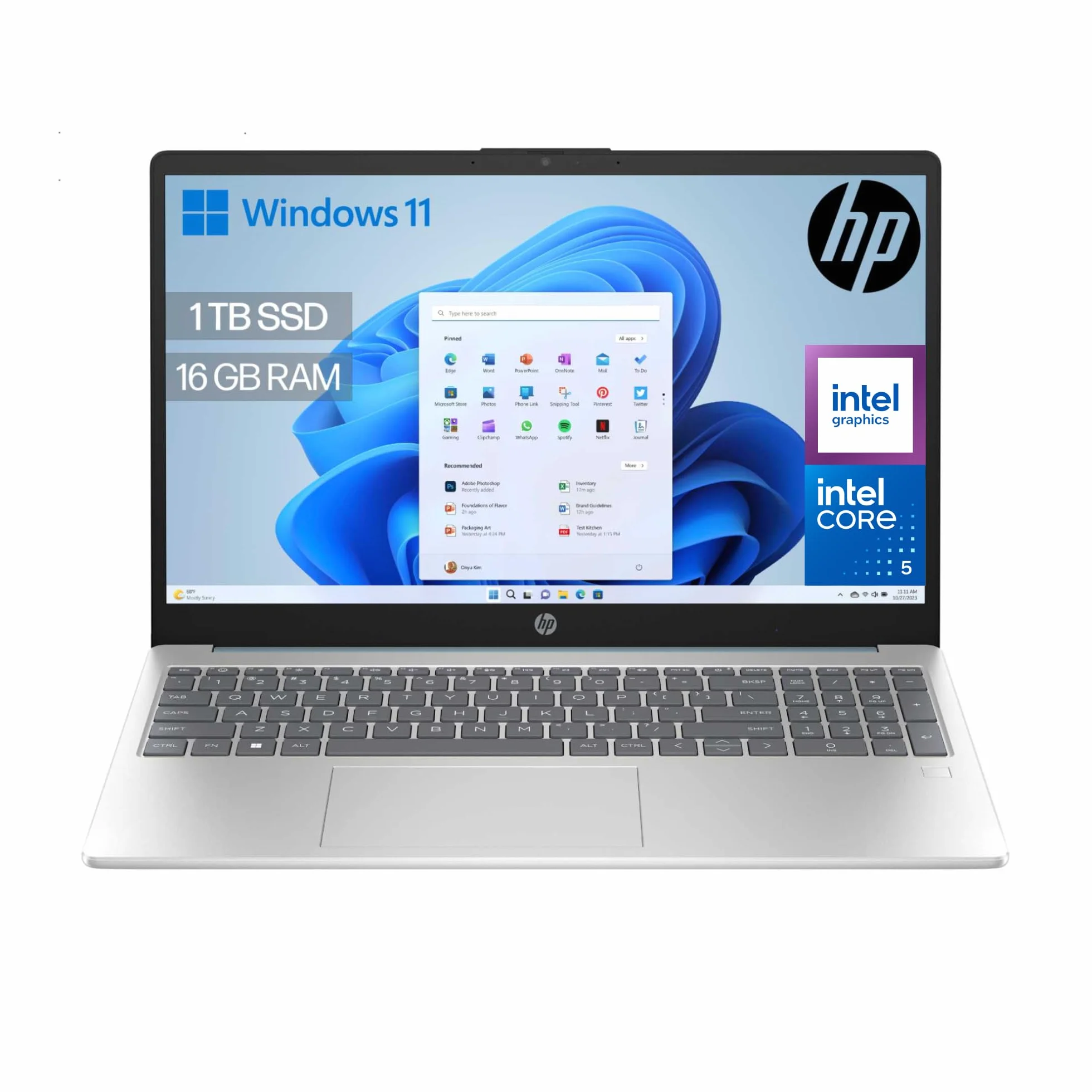 HP 15-fd0402ns - Ordenador portátil de 15.6" FHD (Intel Core 5 120U, 16GB RAM, 1TB SSD, Intel Graphics, Windows 11) Blue - Teclado QWERTY Español