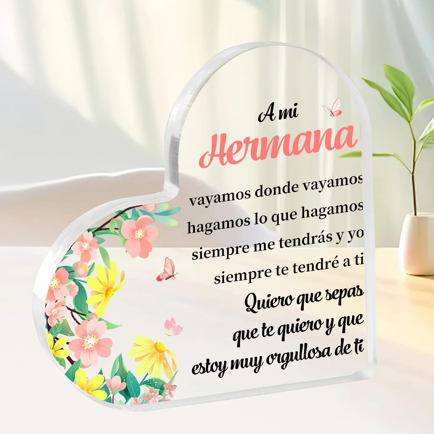 Regalos Navidad Mujer Corazón Acrílico para Hermana Regalo Original Amigo Invisible
