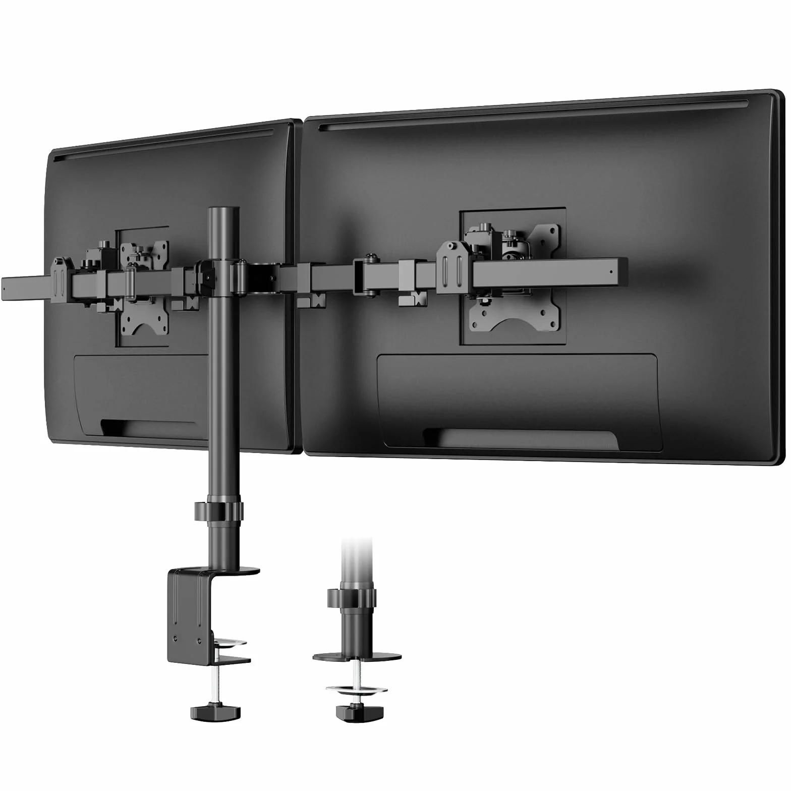 PUTORSEN Soporte para monitor de 24~38 pulgadas para 2 monitores, soporte deslizante VESA ajustable para 2 monitores, 9 kg por brazo, VESA 75/100 mm