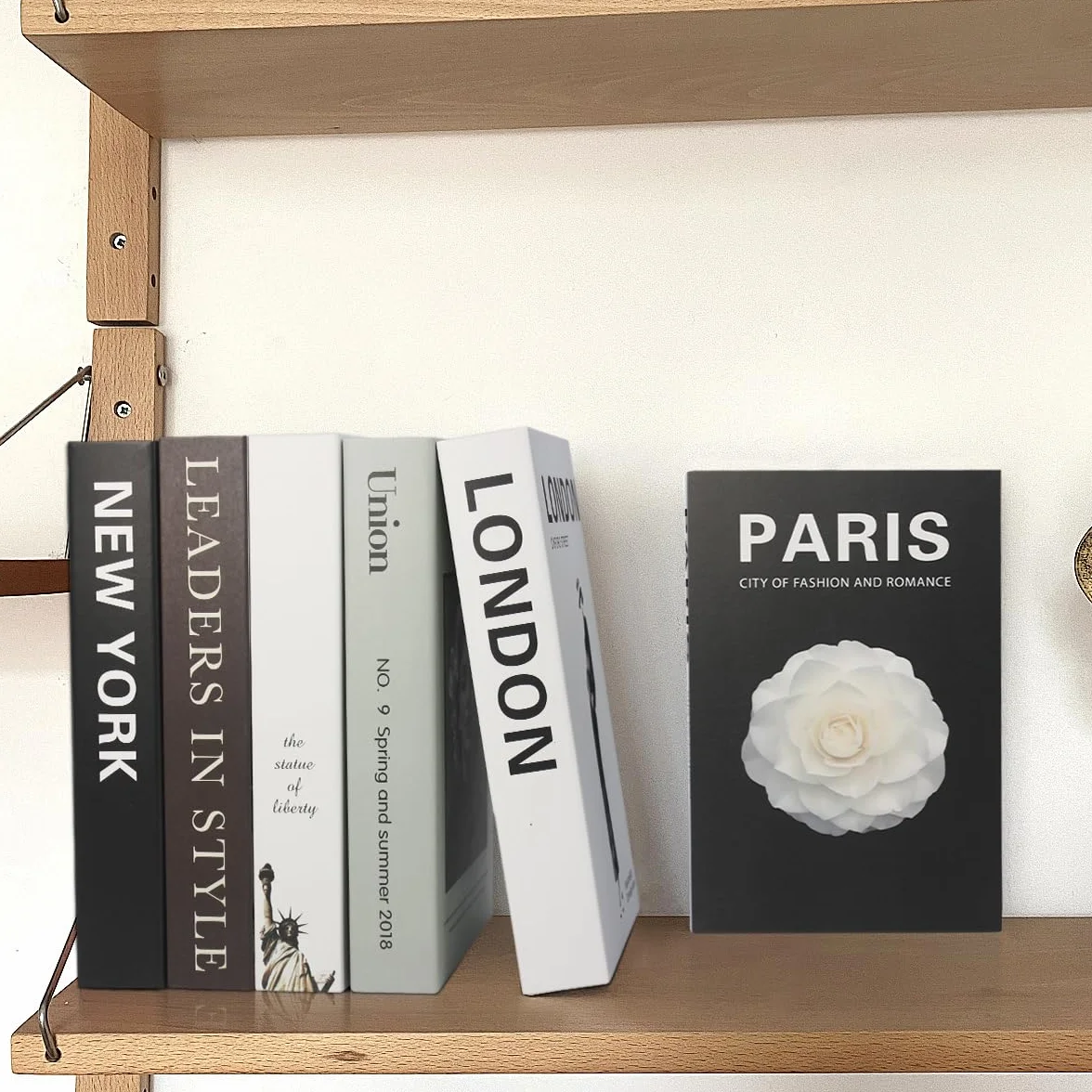 Libros Decorativos Falsos Modernos para Estantería, 6 Piezas Sujetalibros Decorativos