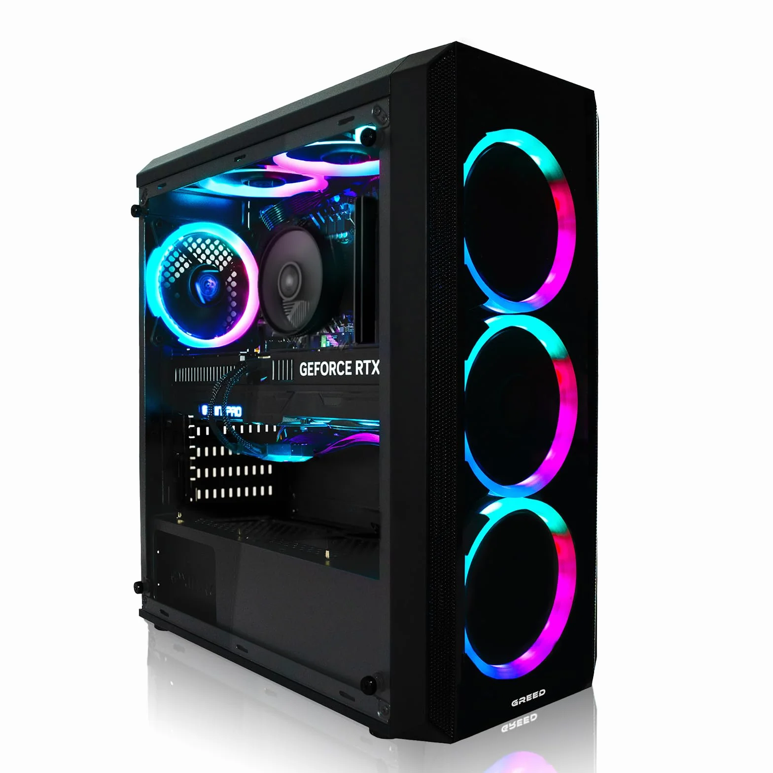 Greed MK2 Gaming PC AMD Ryzen 7 5700X 8 Core Nvidia Geforce RTX 5060 Ti 8GB 32GB RAM DDR4 1TB SSD WLAN W11 Pro