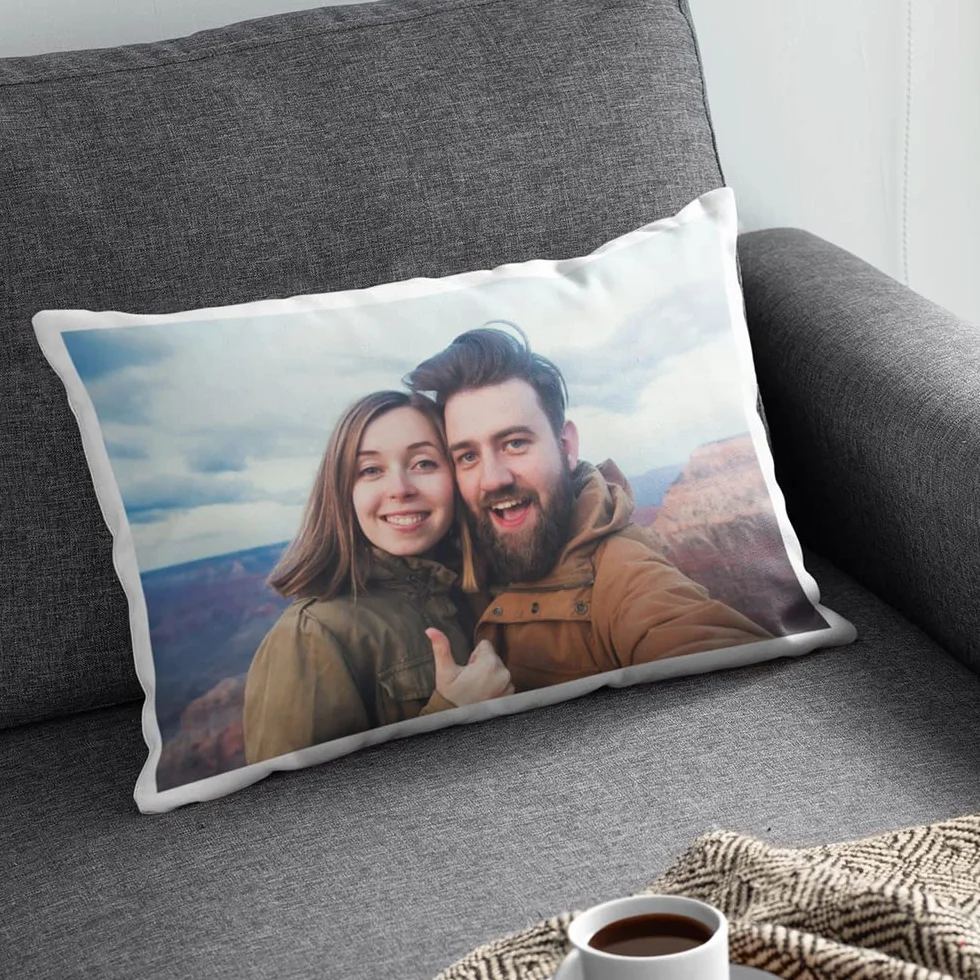 Cojín Personalizado con Foto y Texto, Varios Tamaños 50 x 30 cm