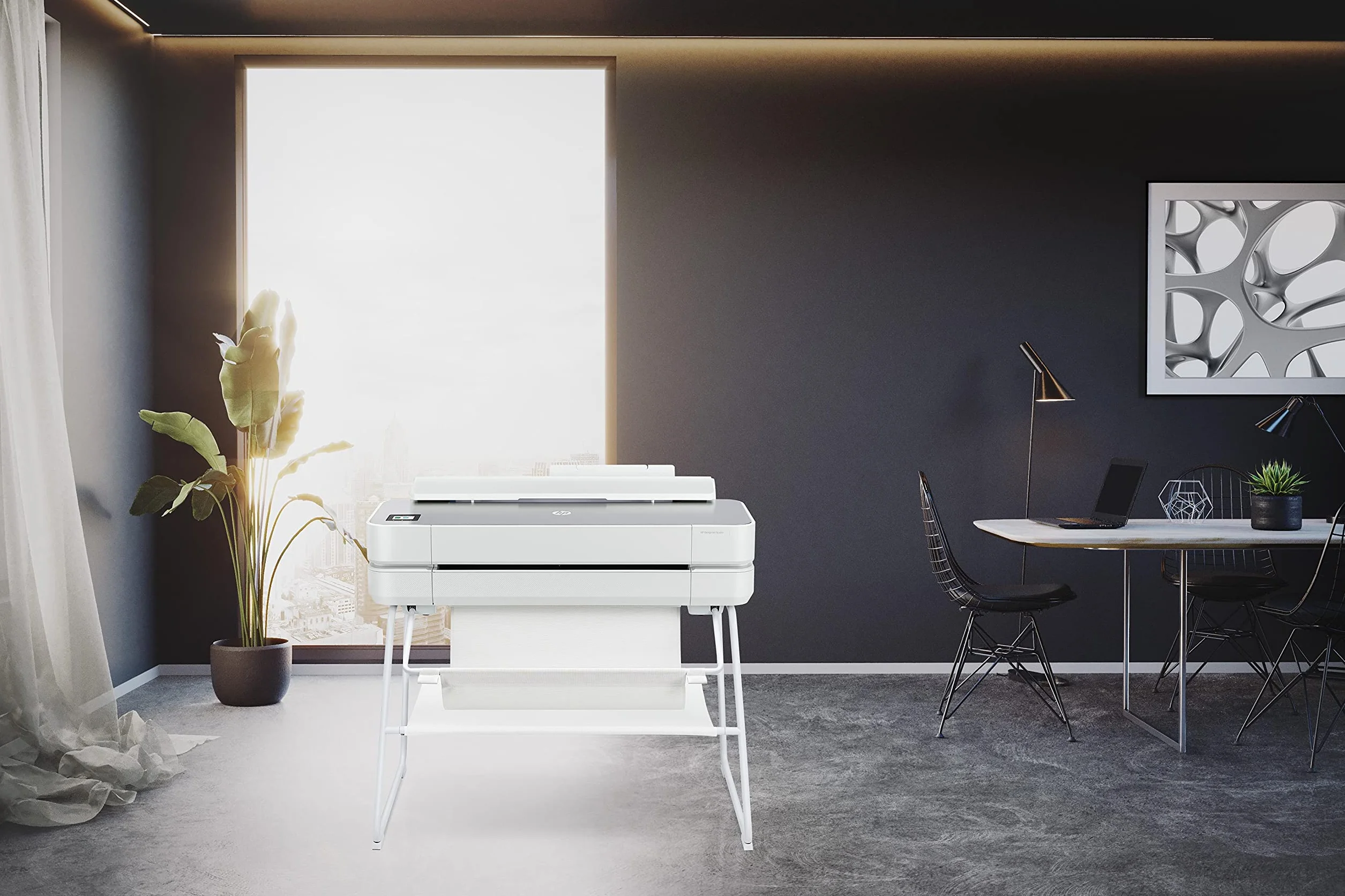 HP Impresora Plotter de Gran Formato DesignJet Studio - Steel, de 24 Pulgadas, hasta A1, Impresión Móvil, Wi-Fi, Gigabit Ethernet, USB 2.0 de Alta Velocidad, Garantía de 1 año (5HB12C)