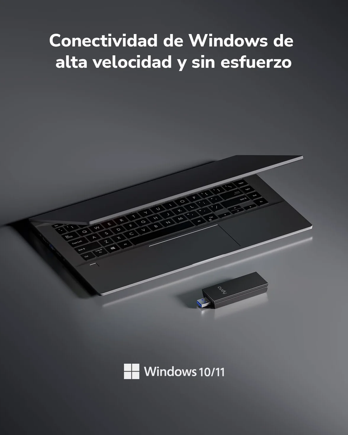 Cudy AXE5400 Adaptador Inalámbrico USB 3.0 de Triple banda Wi-Fi 6E WU5400 para PC, Compatible con Windows 11/10, Antenas de Alta Ganancia, 6 GHz, 1024-QAM, 160 MHz, WPA3