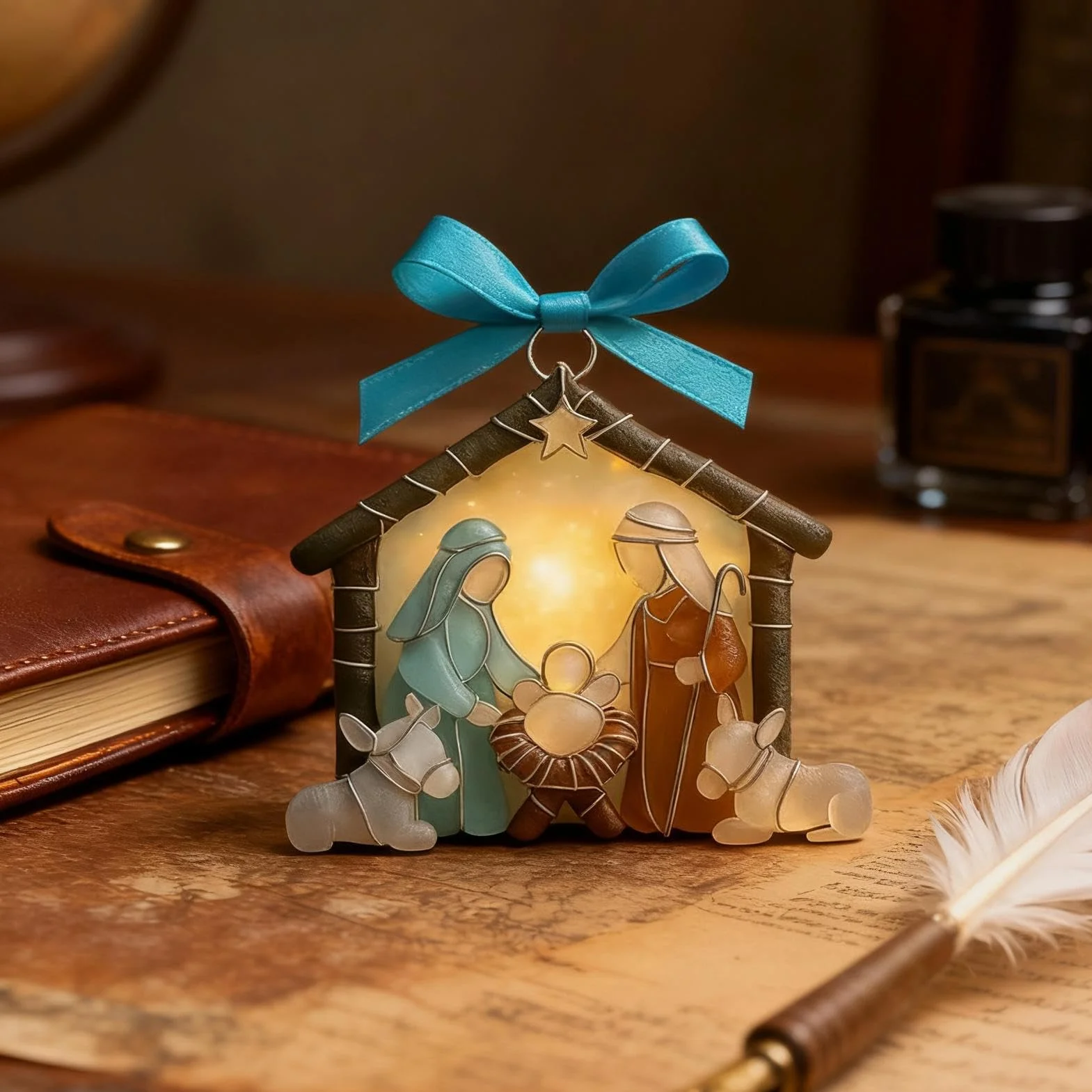 Colgante Belén Acrílico Decorativo 2D Plano Mesa Navidad Árbol