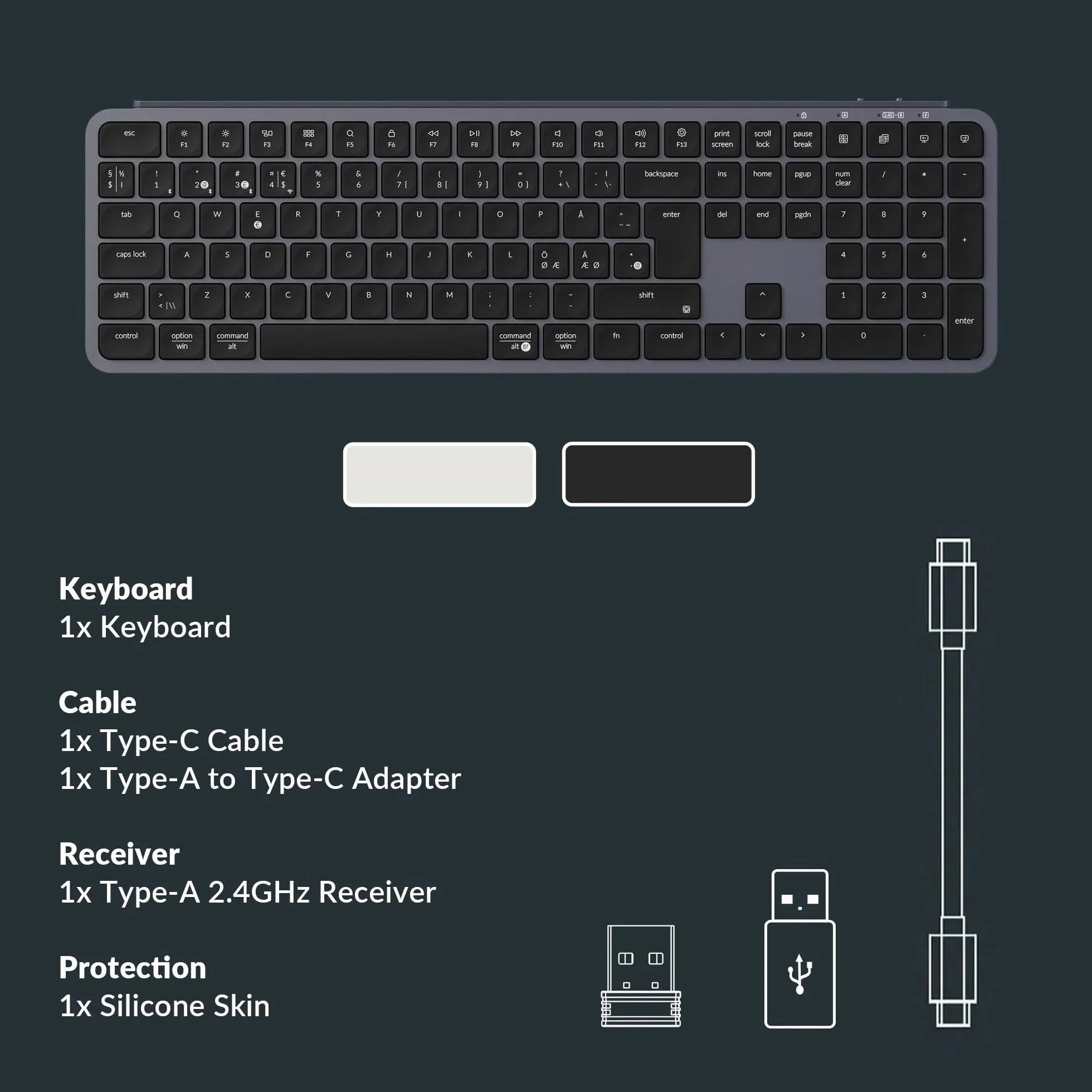 Keychron Teclado inalámbrico B6 Pro Ultra Delgado Full Size Layout Italiano ISO QWERTY, configurable ZMK, Teclas PBT, 3 Modos 2,4 GHz/Bluetooth/cableado, Compatible con Win/Mac/Linux, Gris Espacial