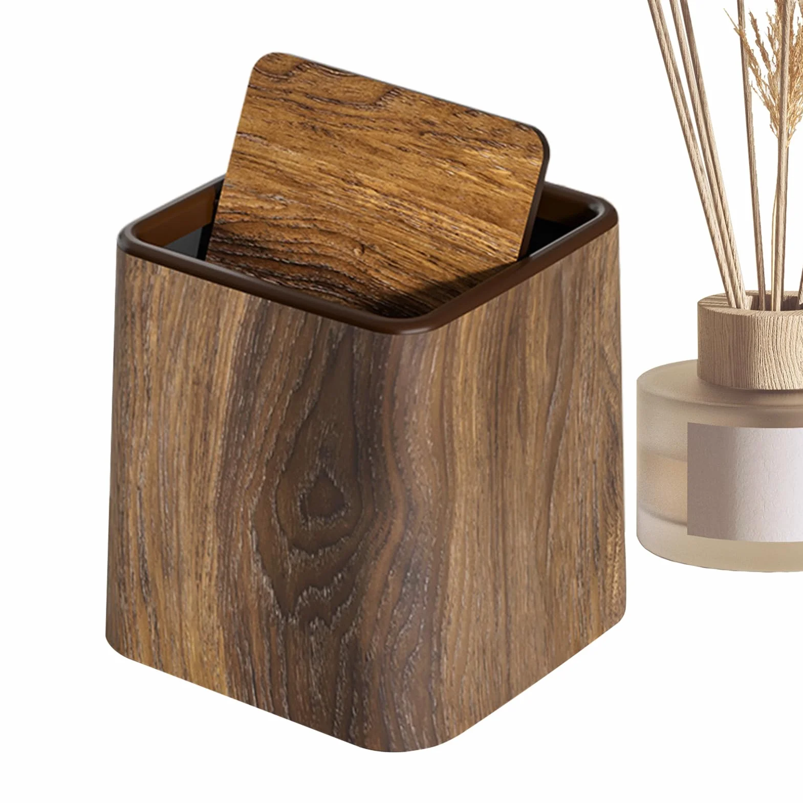 Genérico Cubo De Basura Para Escritorio,Pequeña Papelera Decorativa para Escritorio | Organizador De Escritorio Accesorios Retro Para Baño Dormitorio Infantil