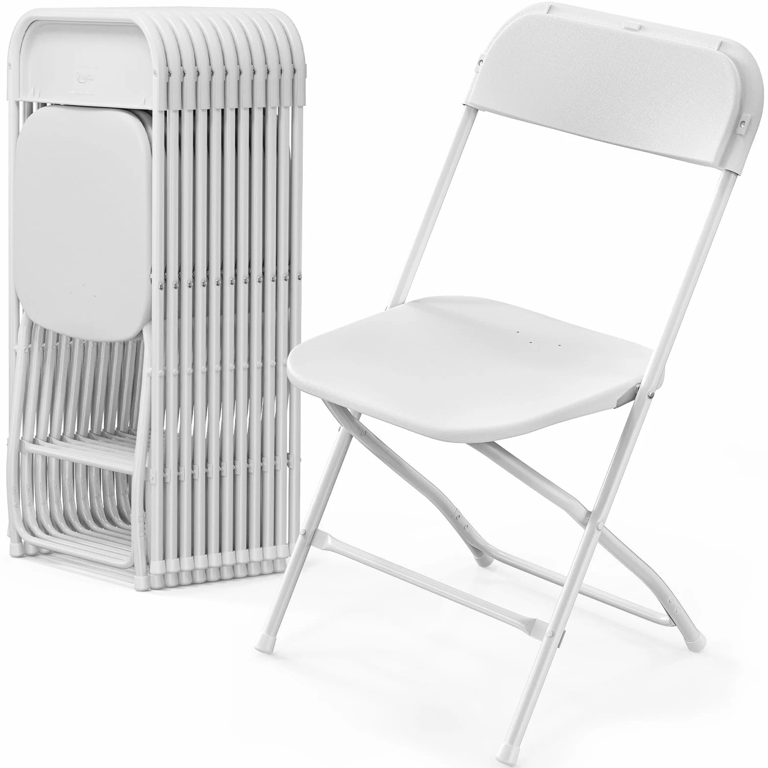 Bonnlo Set de 12 Sillas Plegables 47x47x75 cm Hasta 150 kg Blanco