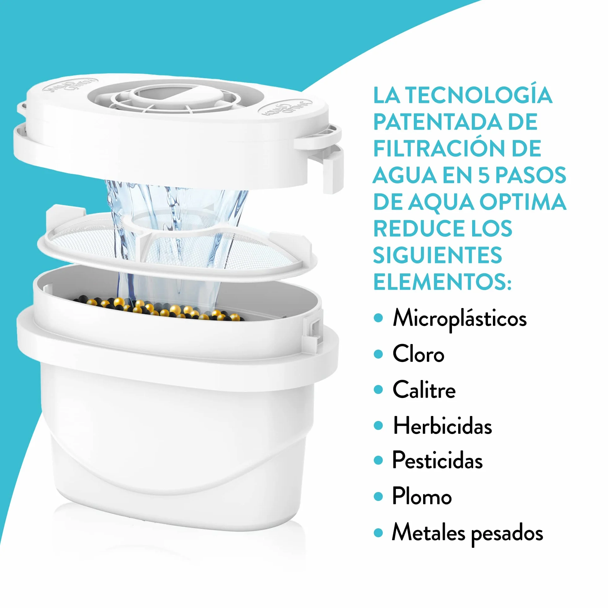 Aqua Optima Lumi Dispensador de Agua Fría Enfriador de Agua Filtrada 8,2 litros Encimera con Cartucho de Filtro Evolve