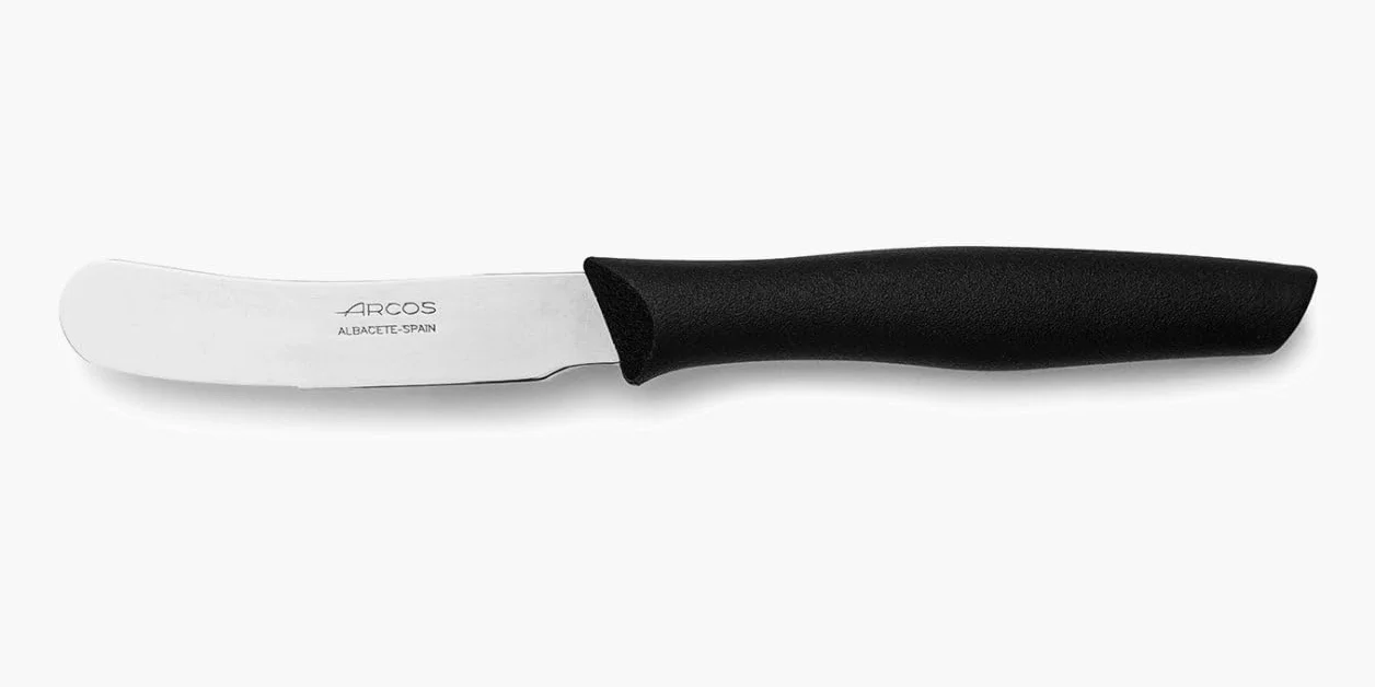 Arcos Serie Nova - Cuchillo para mantequilla 3" con Hoja Acero Inoxidable Nitrum y mango polipropileno negro - Duradero, ergonómico e higiénico (7'')
