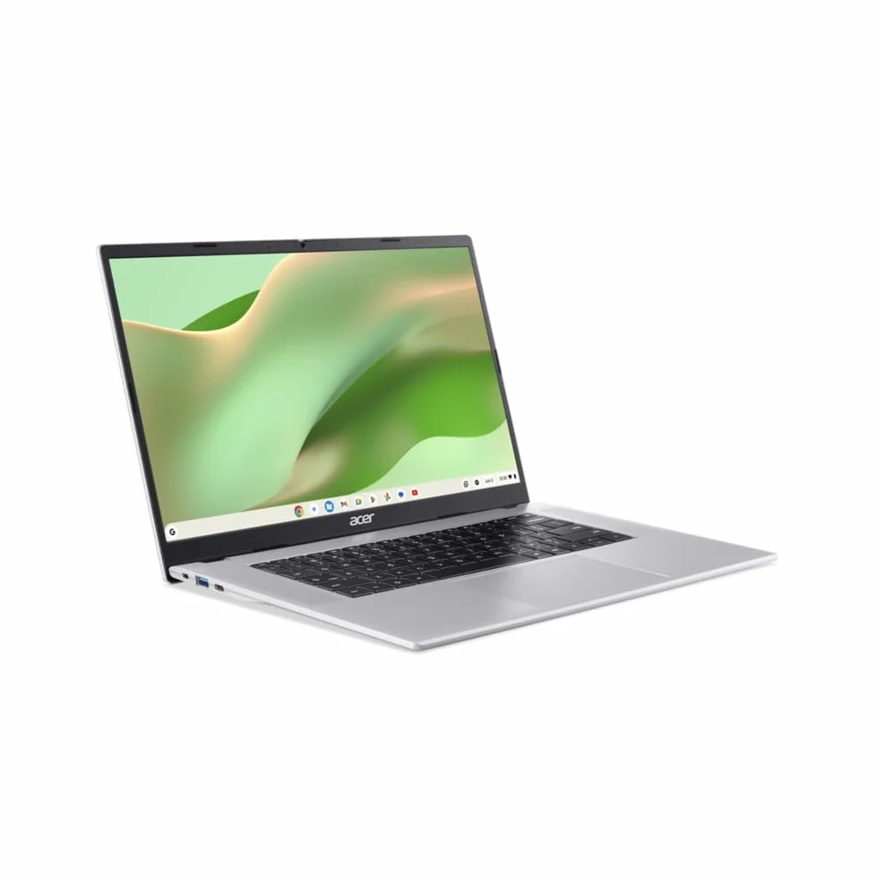 Acer Chromebook 315 CB315-8H - Ordenador Portátil 15,6" FullHD (MediaTek Kompanio 540, 4GB RAM, e-MMC 64, ChromeOS) Plata, QWERTY + 3 Meses de Google AI Pro con Gemini Pro y 5TB de Almacenamiento