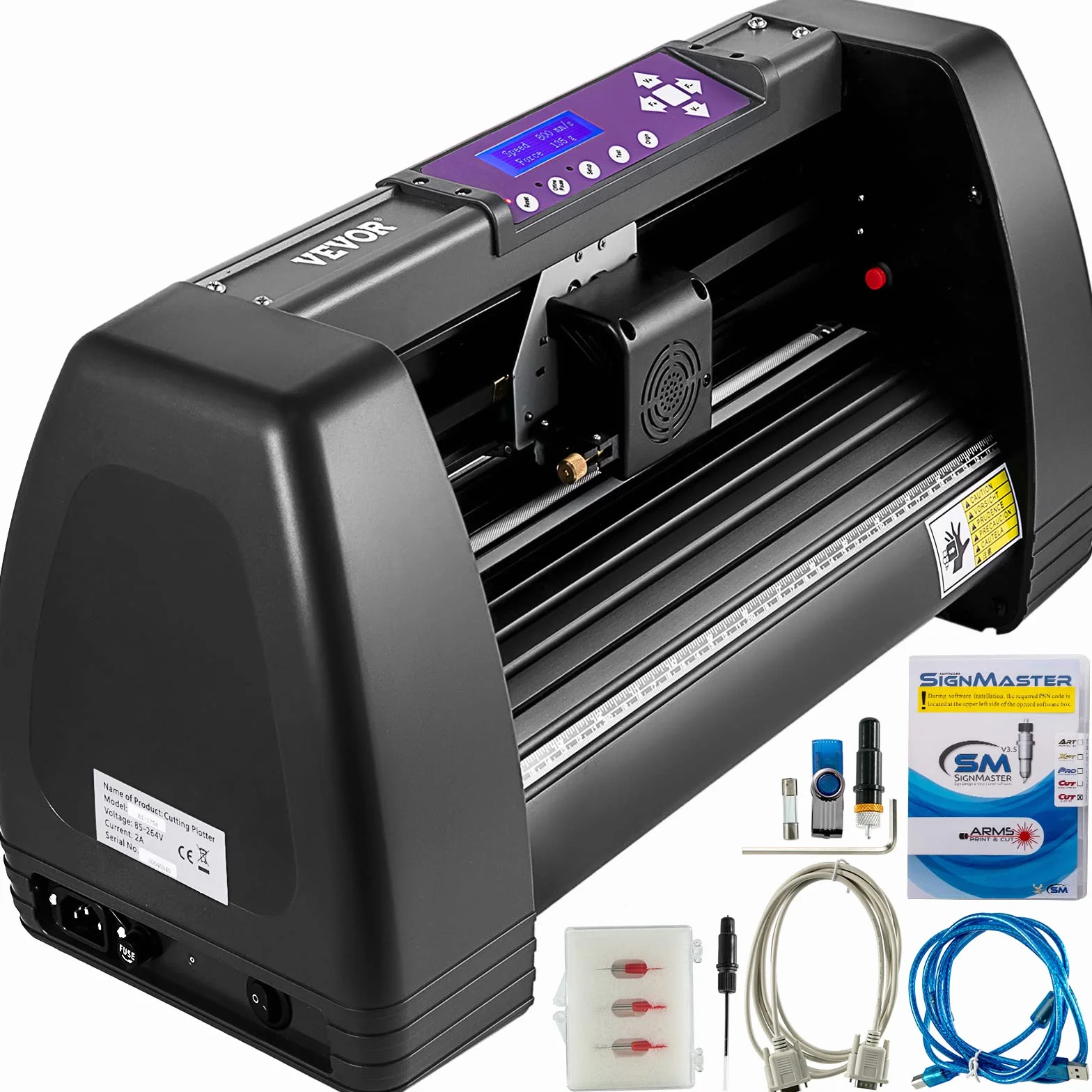 VEVOR Máquina Cortadora de Vinilo 375mm Impresoras de Vinilo Software Signmaster 16MB Plotter de Corte de Vinilo para Campo de la Publicidad, Decoración Variada, Artesanía, Fabricación de Etiqueta