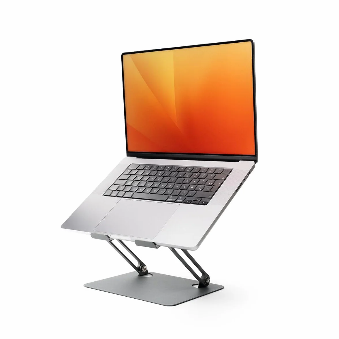 InnovaGoods® Soporte para Portátil Plegable y Regulable, Altura e Inclinación Ajustable, Antideslizante, Estructura Abierta, Pantallas de 10"-18", Acero de Carbono, Ideal para Oficina y Teletrabajo
