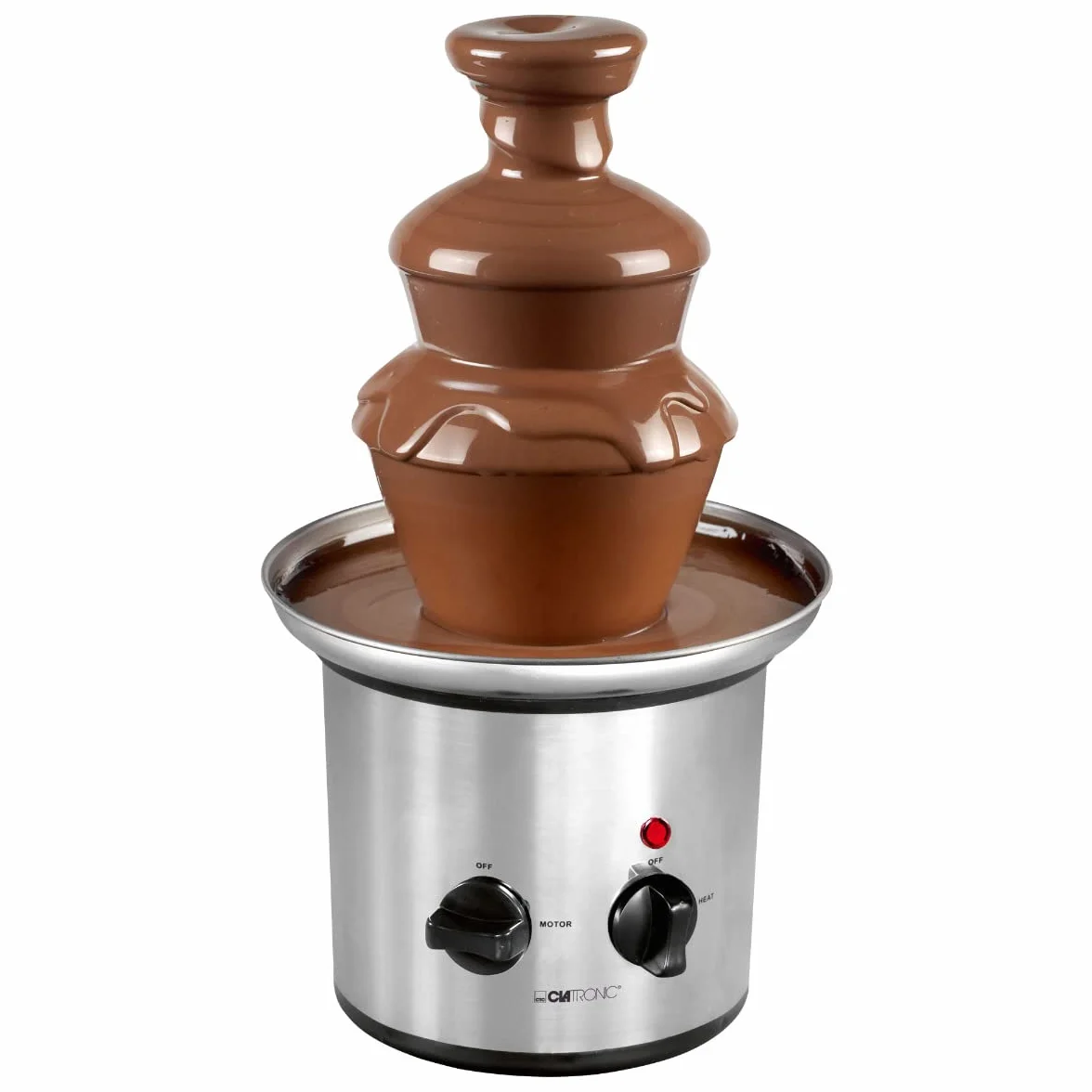Fuente de Chocolate Clatronic® | para frutas y pasteles | chocolate caliente y líquido para brunch, fiesta, Navidad, Nochevieja | cuencos profundos + fuentes de acero inoxidable | SKB 3248