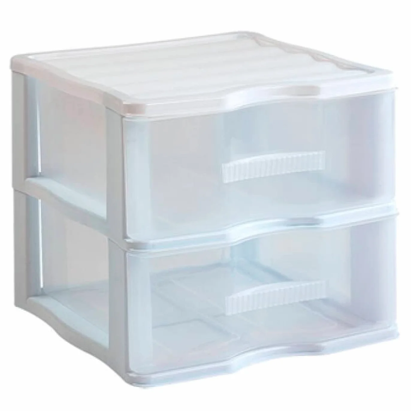 AC Cajonera de Almacenamiento WGN 2 Cajones Torre Multiusos 32,5 x 37 x 39 cm Blanco