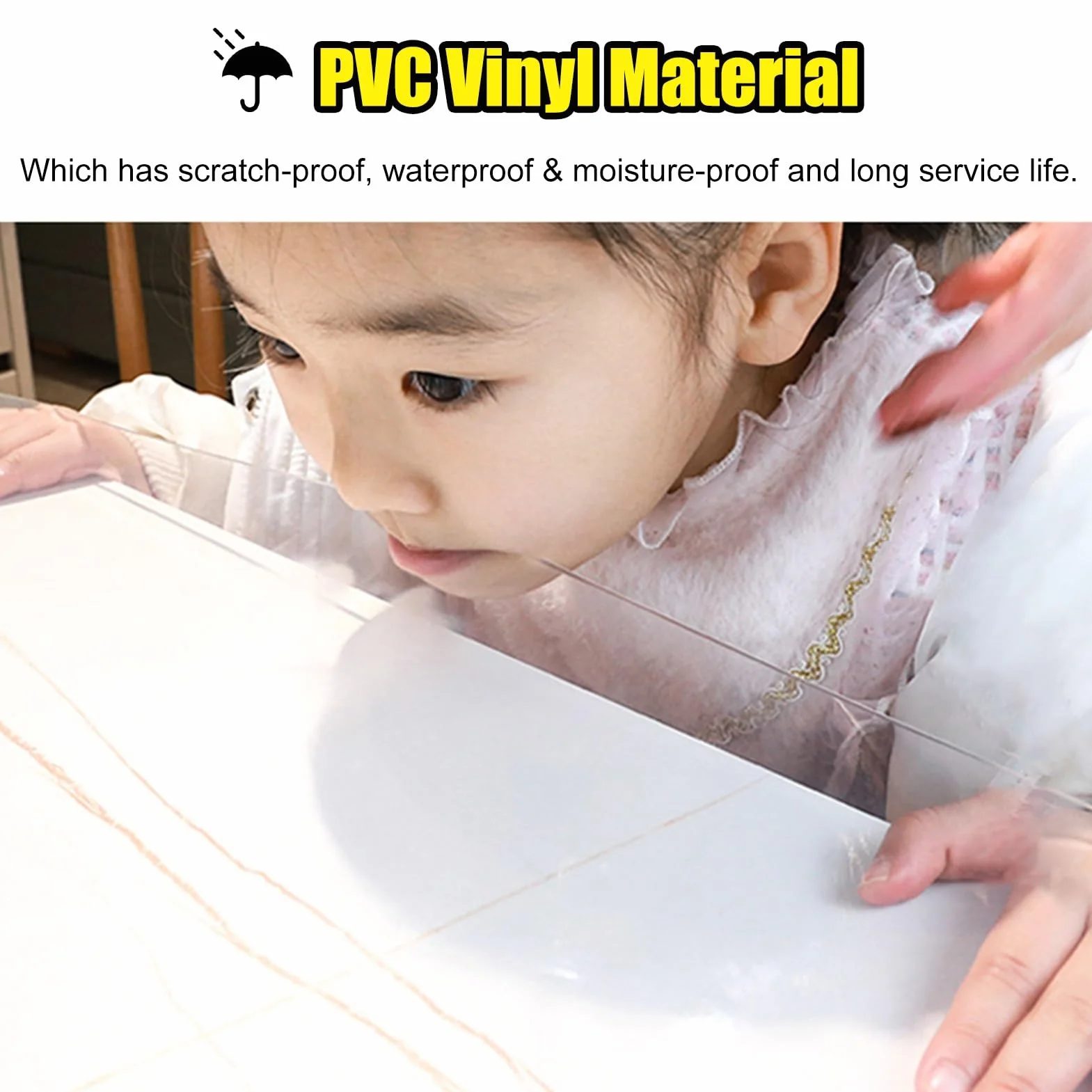 Alfombrilla protectora PVC transparente reflectante 1.5 mm 85 cm x 150 cm para silla de oficina