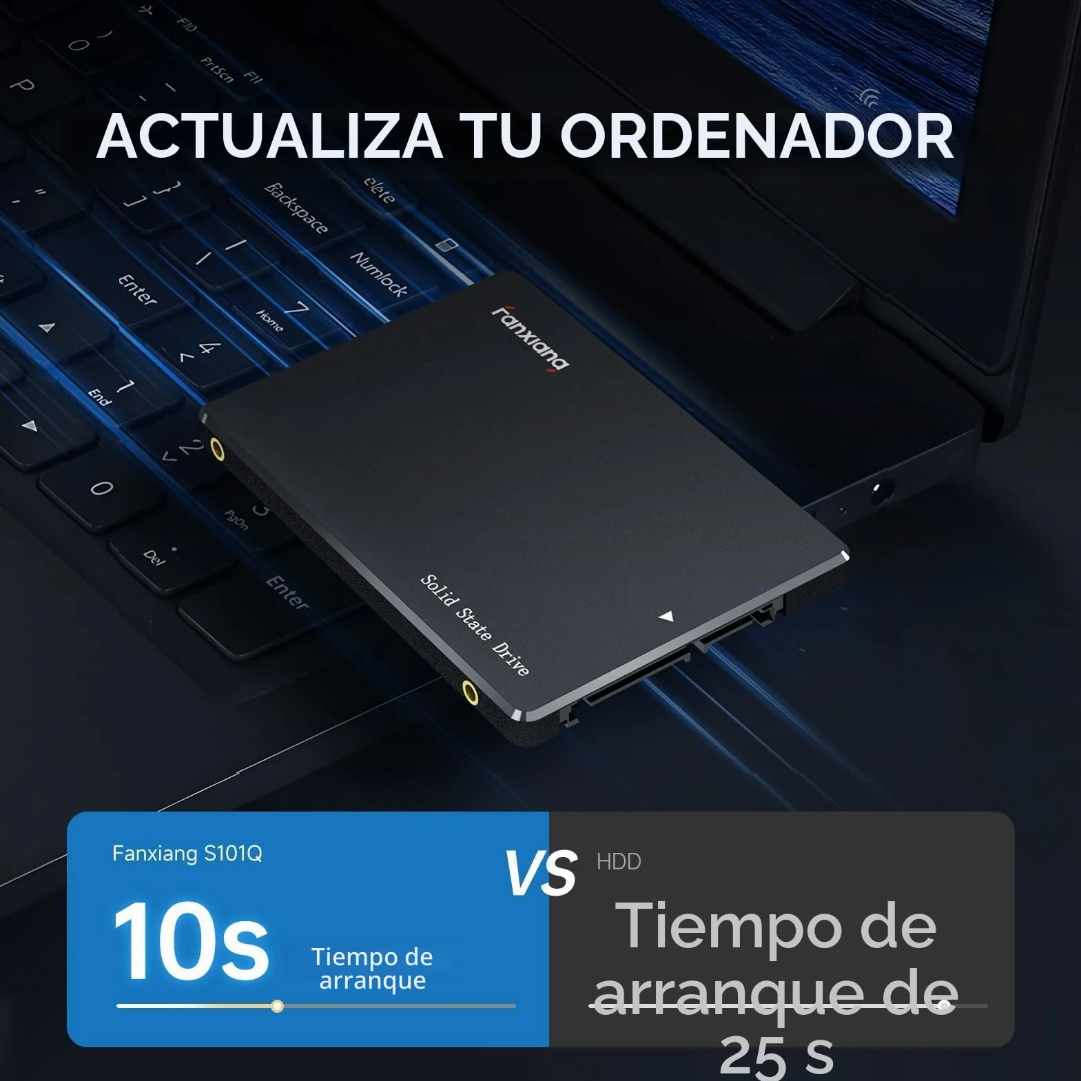 fanxiang SSD 512GB SATA III 6Gb/s 2,5", 560 MB/s de Lectura, SATA SSD 512GB, Disco Duro Interno para Conpatible con computadoras de Escritorio y portátiles