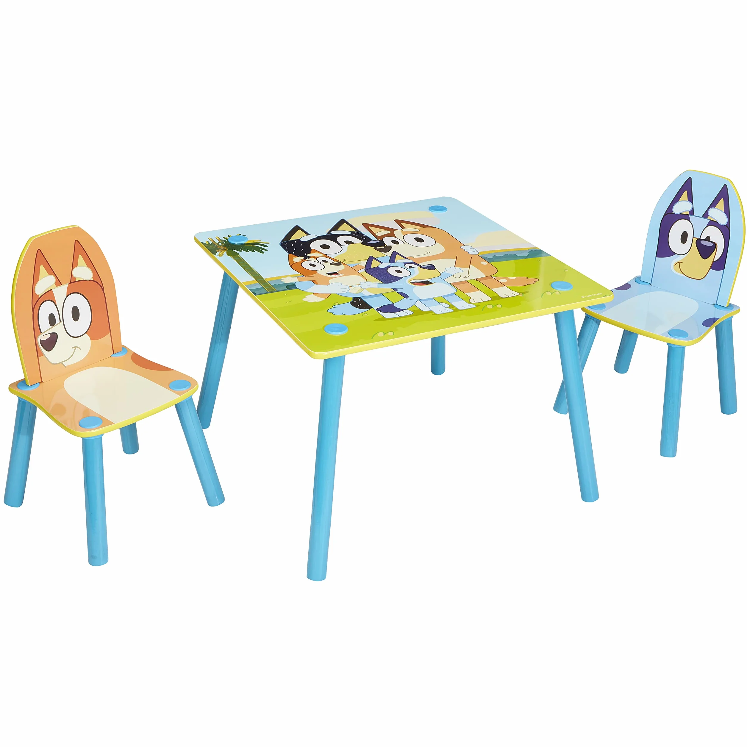 Bluey Juego de 2 sillas para niños, Mesa 43,5 x 63 x 63 cm