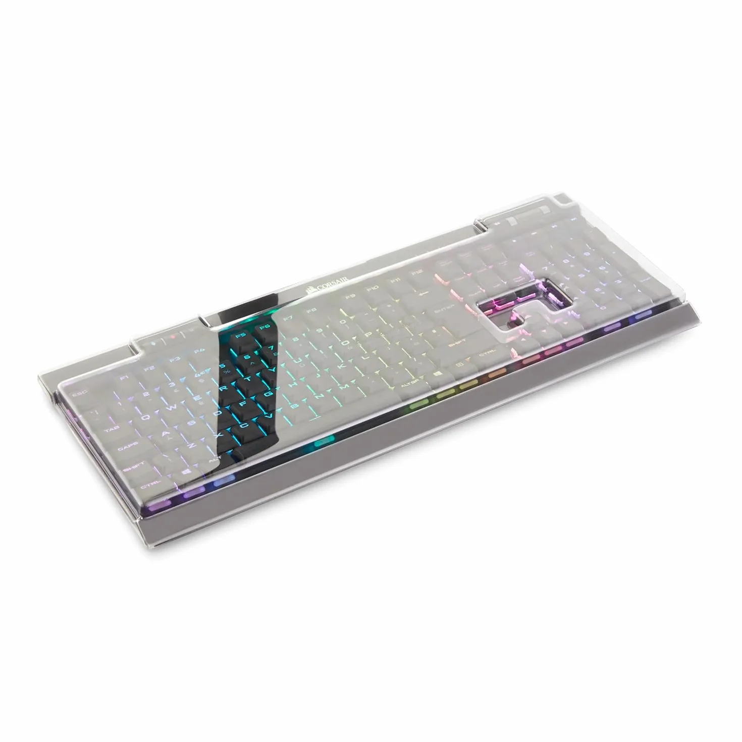Decksaver Cubierta para la Serie de teclados Corsair K70 RGB - Funda Protectora ahumada/Transparente, Fabricada en el Reino Unido