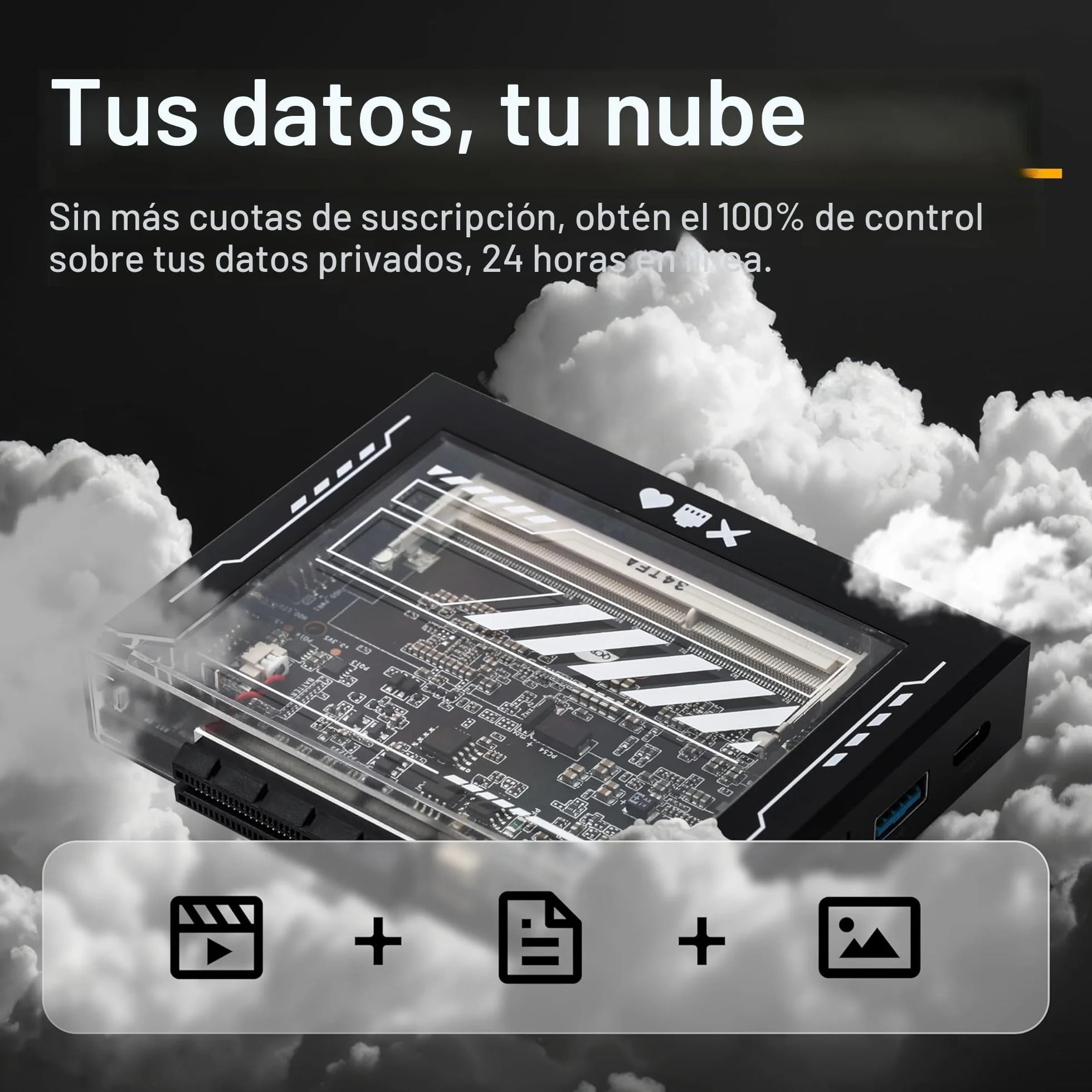 ZimaBlade 7700 Paquete de Almacenamiento Servidor monoplaca x86 para Cyber Native(con RAM y Adaptador Tipo C), PCIe x4, Multimedia Gigabit Ethernet 4K, Almacenamiento Conectado en Red