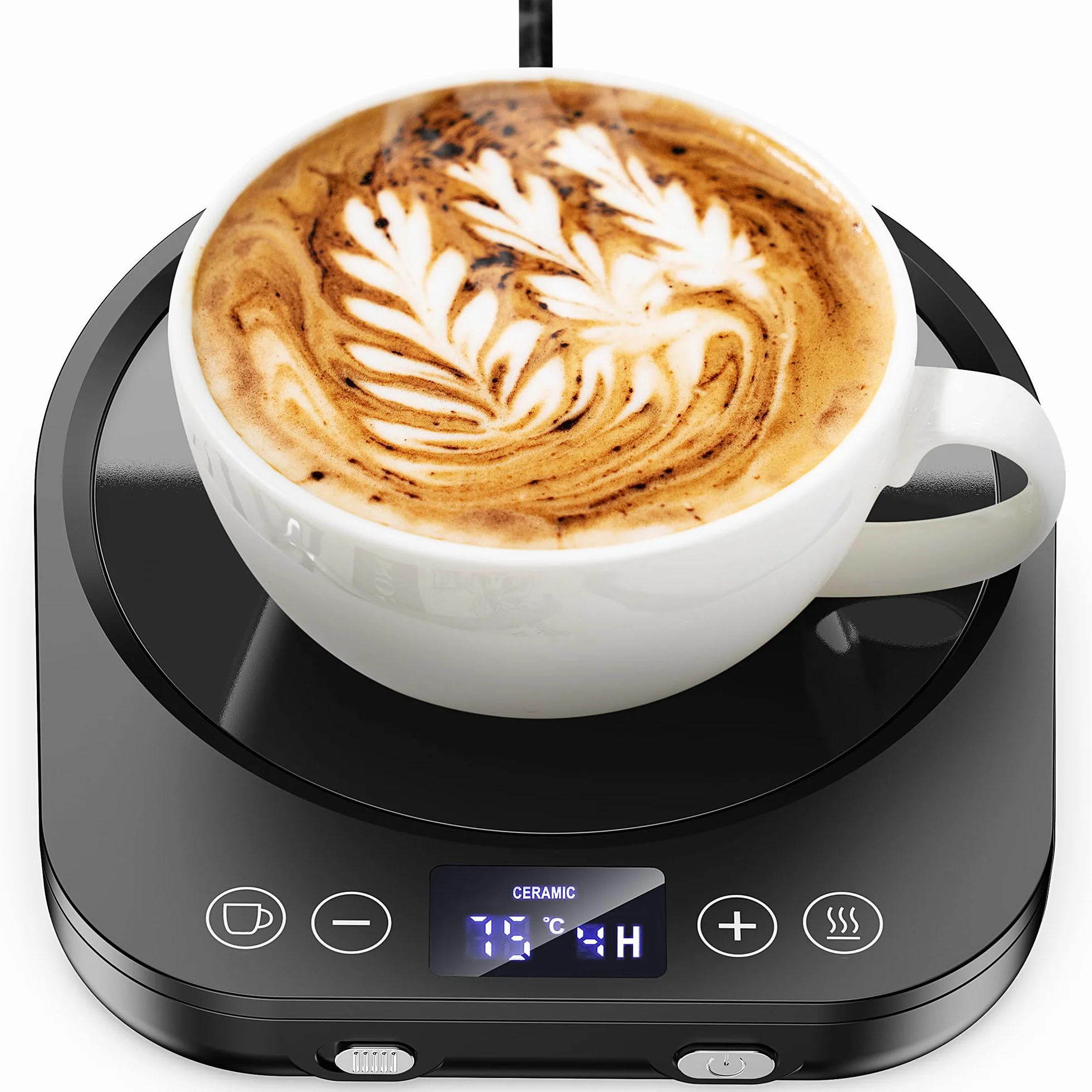 Accwork Calentador de Taza Café, Calentador de Bebidas Calienta Leche, Té con 3 Modos de Temperatura hasta 85℃ Apagado Automático, Calentador de Café para Oficina, Hogar