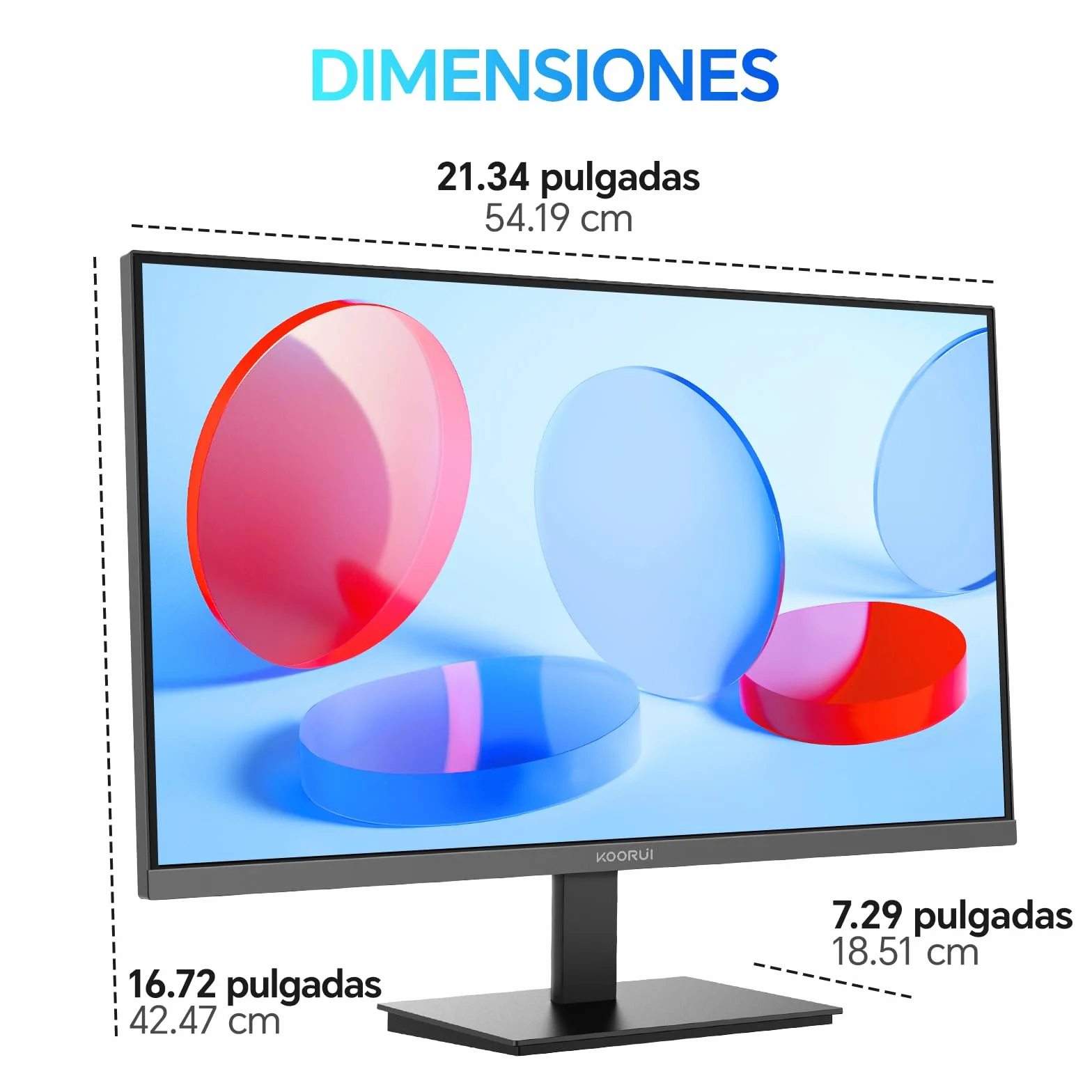 KOORUI E2412F Monitor 24 Pulgadas Full HD VA 100Hz 1920x1080 3000:1 5ms 99% SRGB HDMI VGA VESA 100mm