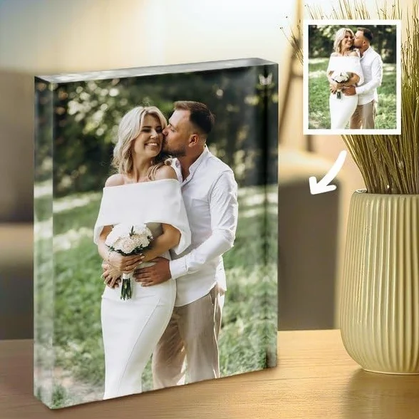Portafoto Personalizada con foto Transparent Gift Placa Bloque Decoración del hogar
