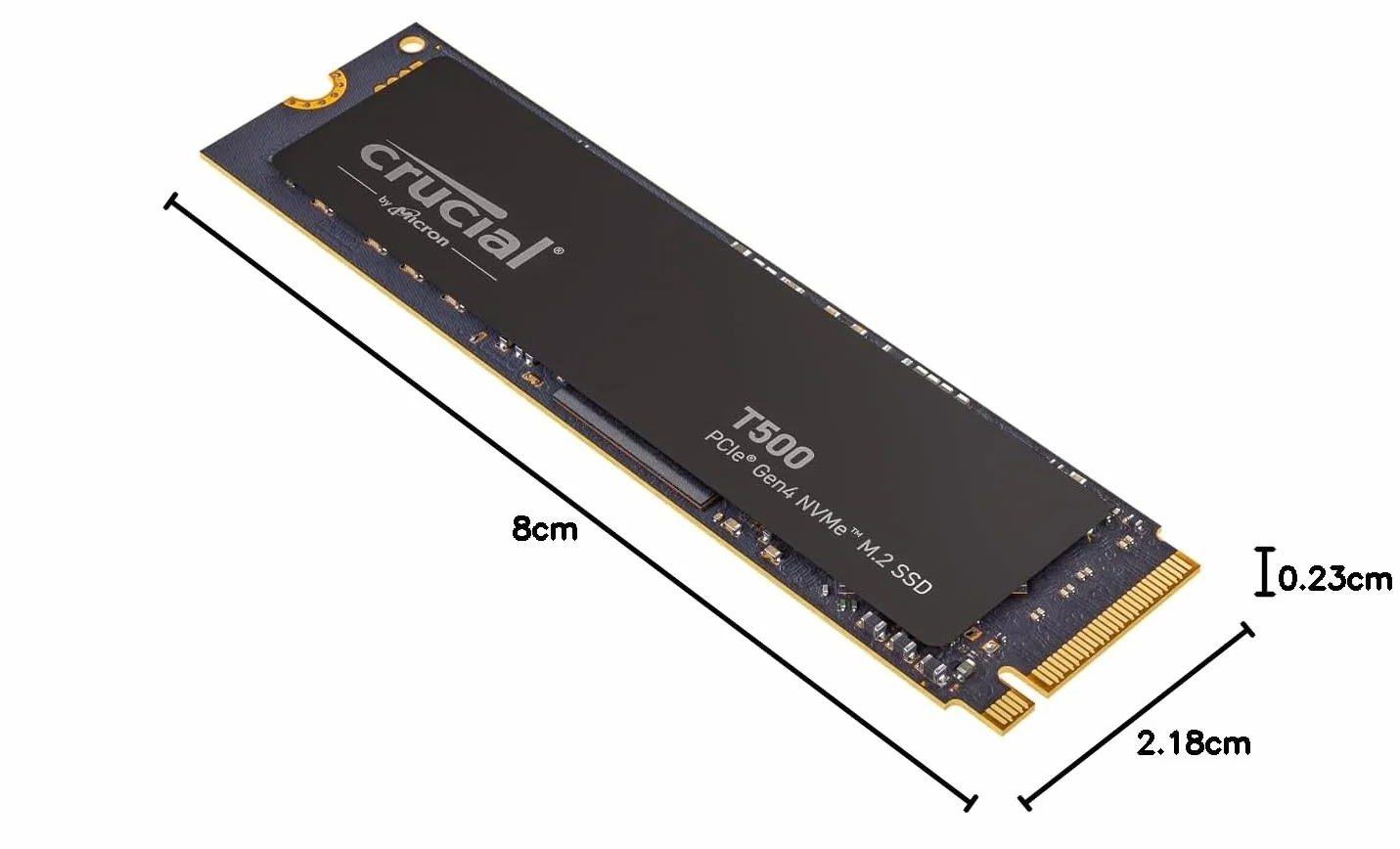 Crucial T500 SSD 1TB PCIe Gen4 NVMe M.2, hasta 7300 MB/s, TLC NAND, Compatible con Ordenador Portátil y de Sobremesa, Disco Duro Interno, Microsoft DirectStorage - CT1000T500SSD8
