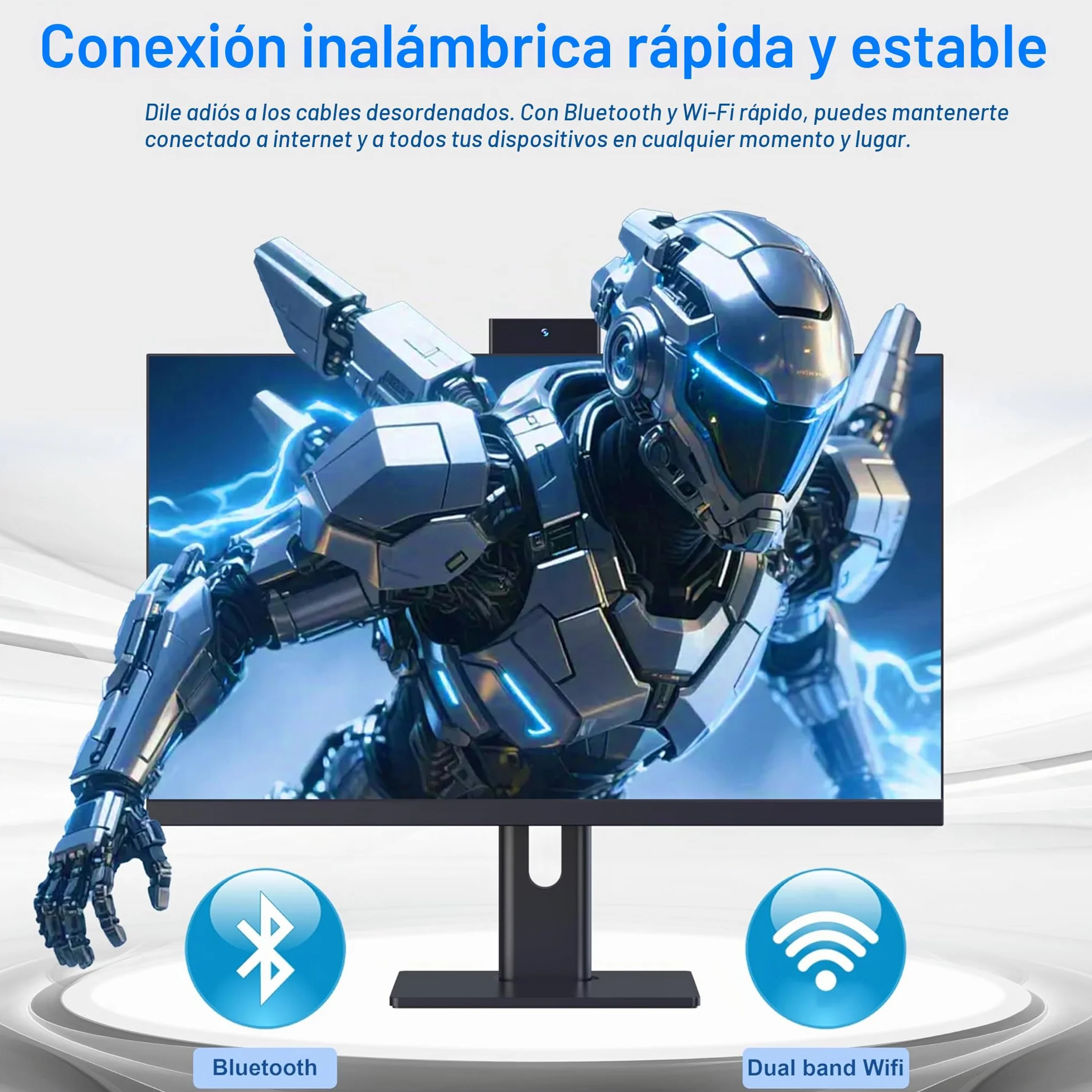 PC Todo en uno con IPS Full HD de 27 Pulgadas, procesador Alder Lake-N95 de 16GB de RAM y SSD de 512GB, Ordenador de Sobremesa con WiFi 6 de Doble Banda, Bluetooth 5.3, ratón y Teclado cableado