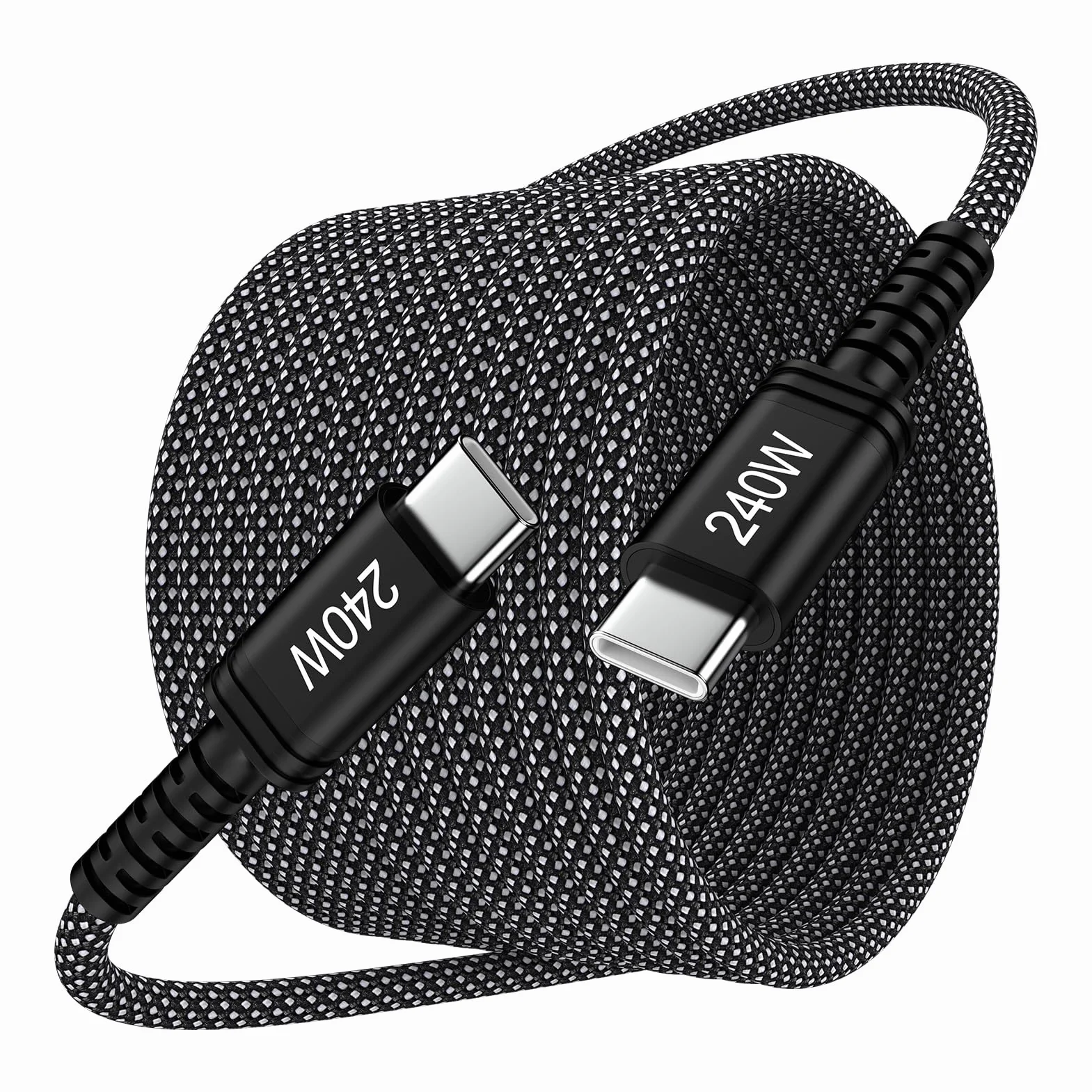 Cable C a C de 240 W de carga rápida tipo C de 10 pies para Samsung Galaxy A17 Z Fold 7 S25 FE Plus Ultra A16 A54 S24, cable largo USB C a USB C para iPhone 17 Air 16 15 Pro Max, MacBook Pro/Air