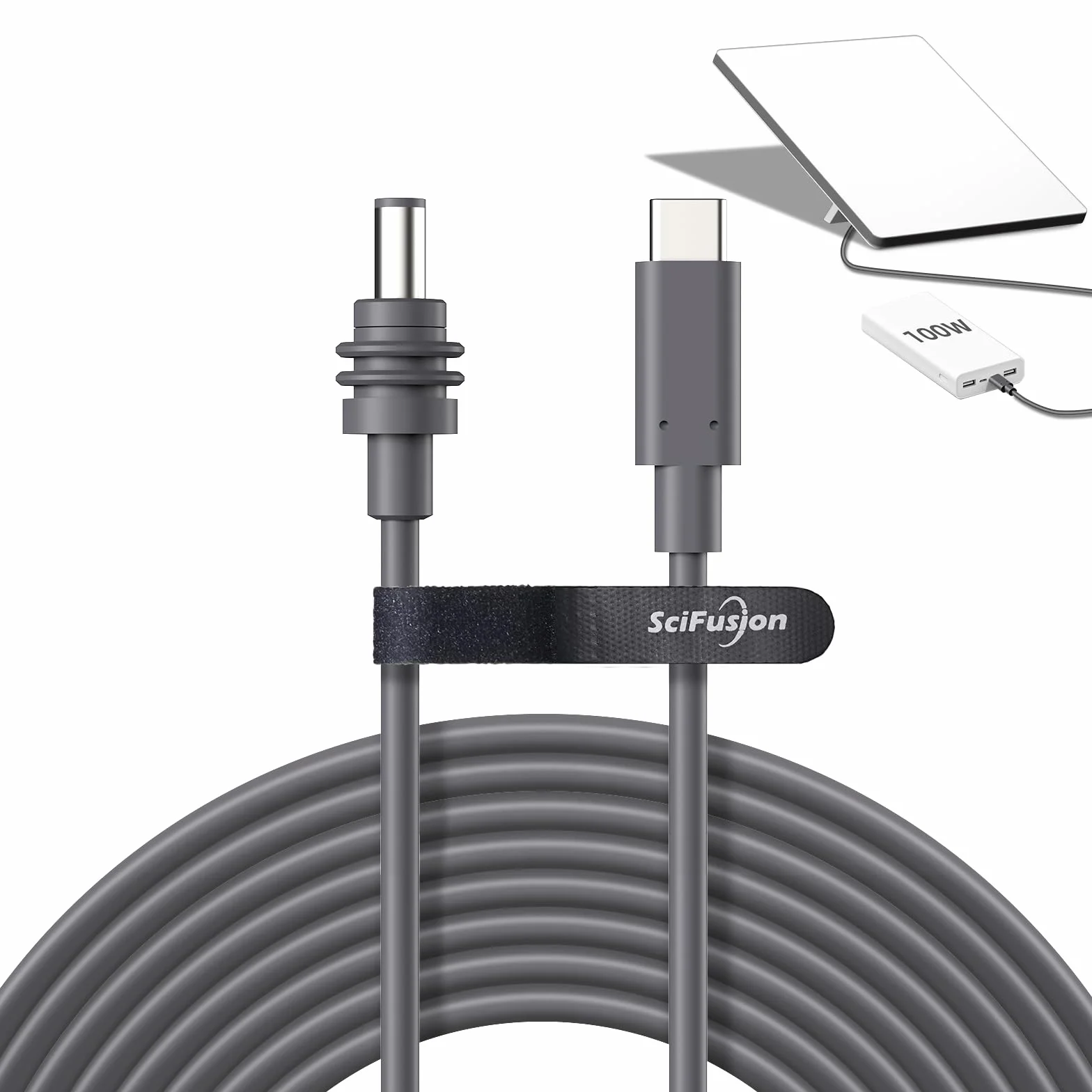Cable de alimentación Starlink Mini USB C a CC de 5 m, entrada tipo C de 100 W a mini cable impermeable Starlink, con lazo de gestión de cables