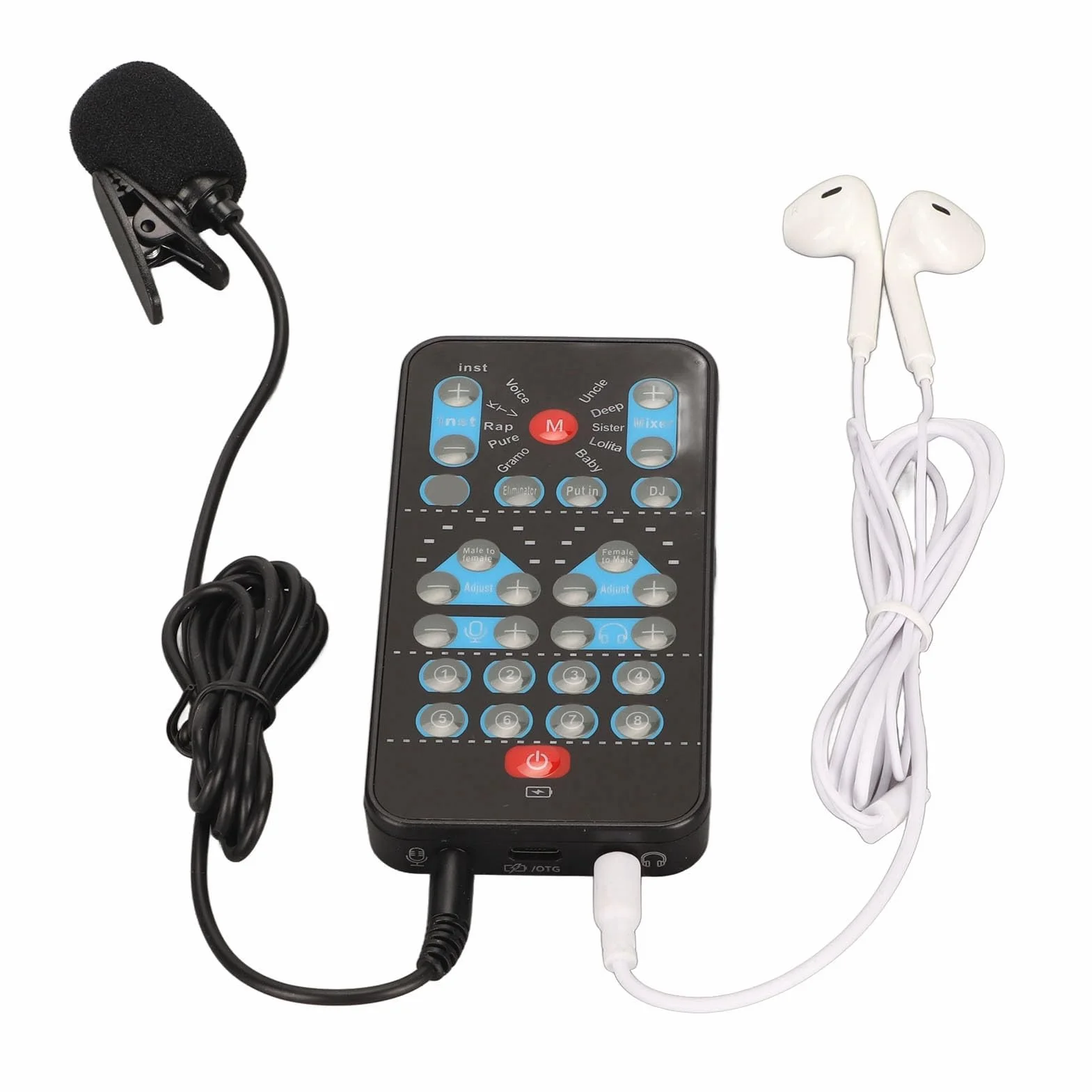 Cambiador de Voz de Mano, Tarjeta de Sonido de Mano, Dispositivo Cambiador de Voz Mini con 8 Efectos de Sonido Fijos, Dispositivo Cambiador de Voz Mini, Cambiador de Voz Ghostface