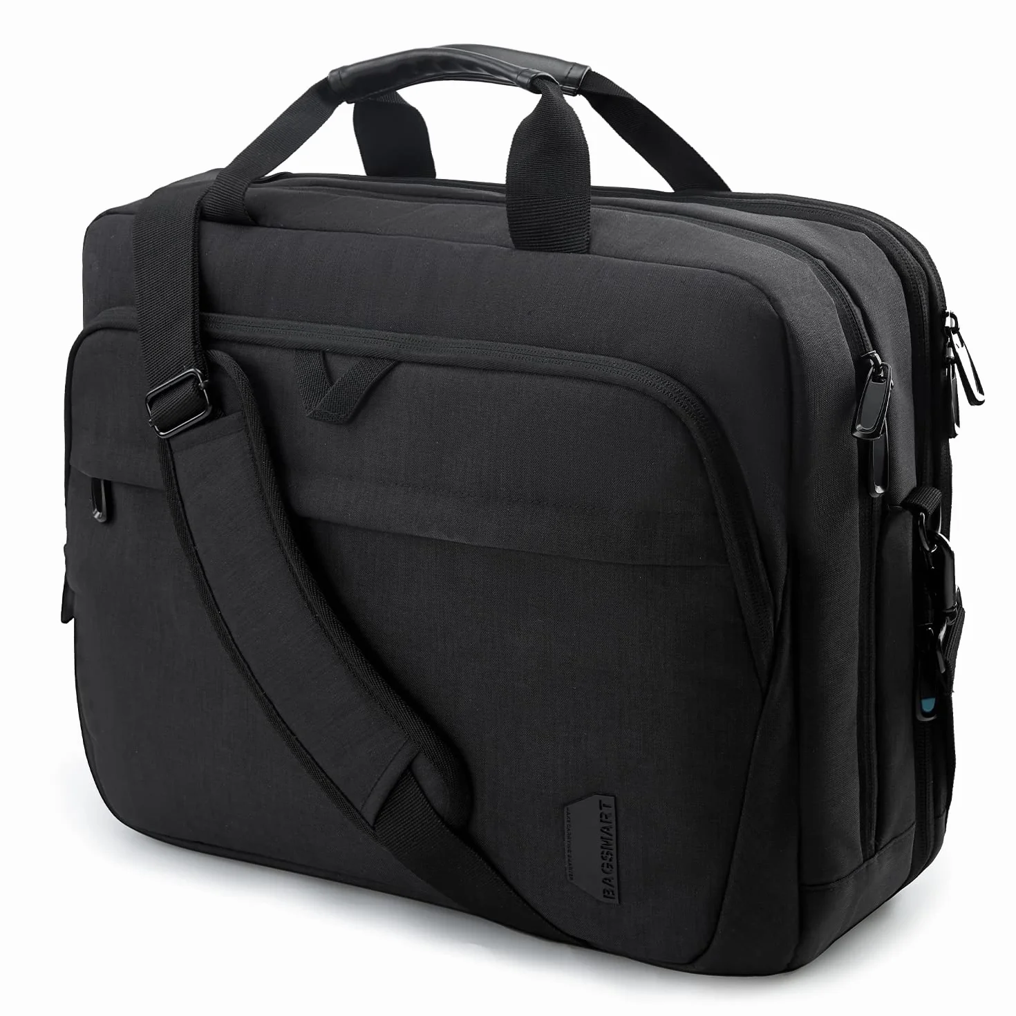 bagsmart Bolsa de ordenador portátil de 17,3 pulgadas, maletín expandible, para hombres y mujeres, bolso bandolera para portátil, bolsa de trabajo, viajes de negocios, oficina, con cerradura