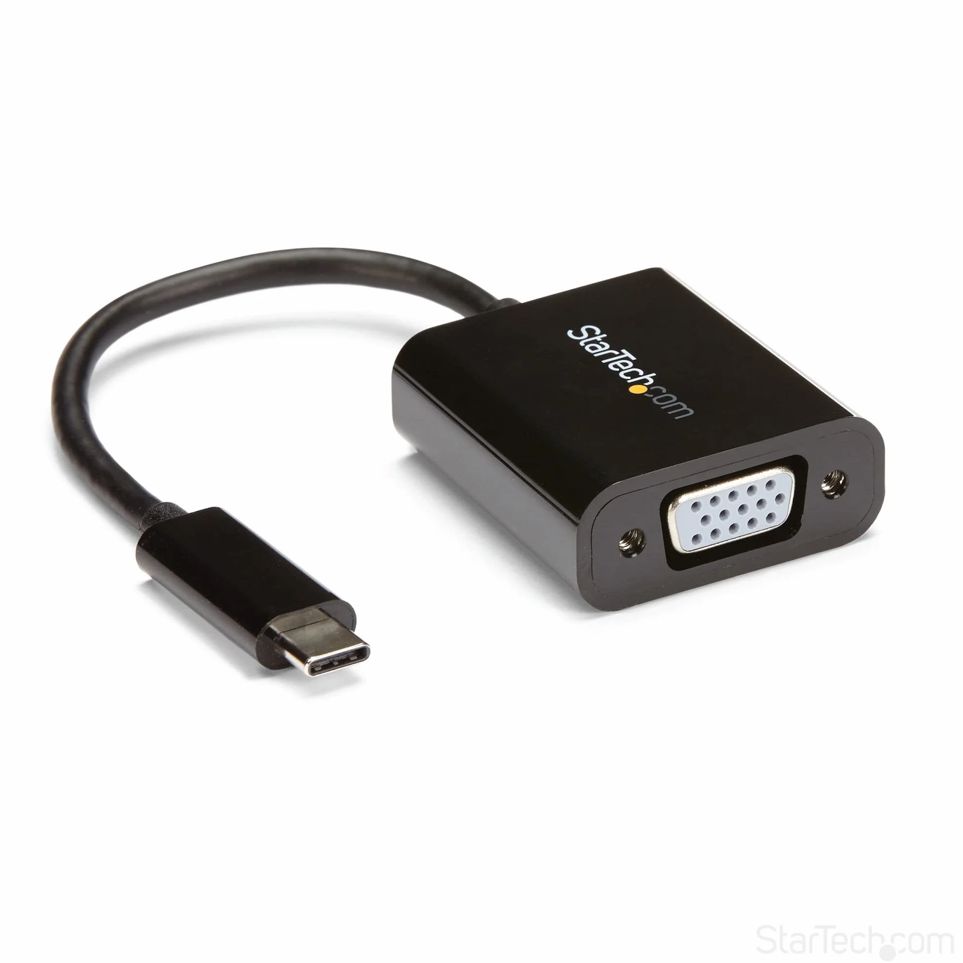 StarTech.com Adaptador USB C a VGA - Negro - 1080p - Convertidor de Vídeo para su MacBook Pro - Dongle de Pantalla USB Tipo C a VGA - Conversor USB Tipo C a VGA (CDP2VGA)