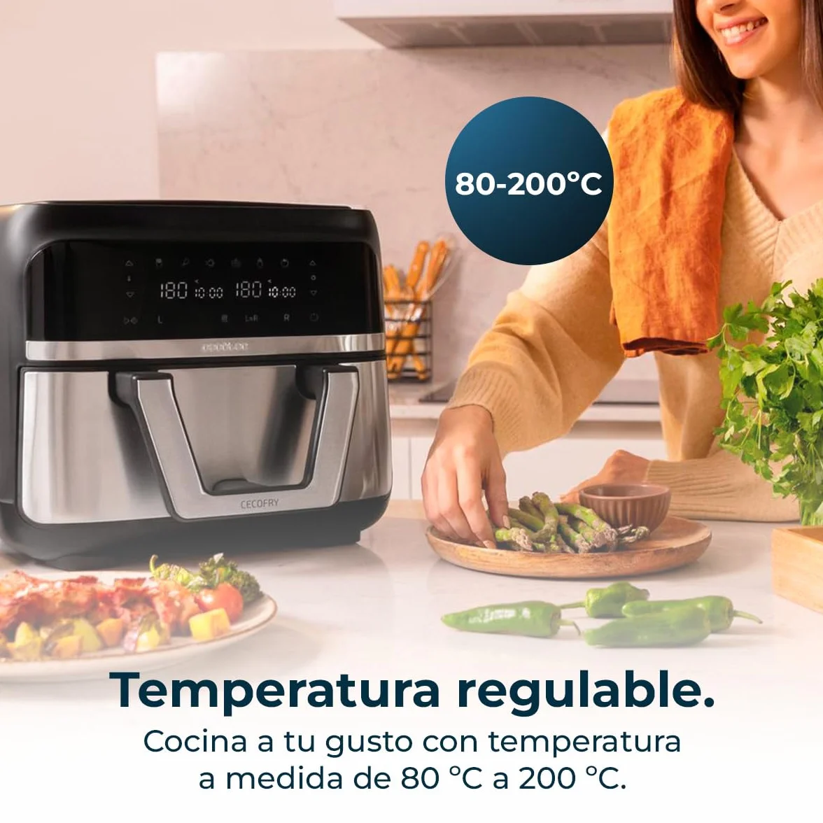 Cecotec Cecofry Dual 9000 Freidora de Aire sin Aceite 9L 2850W
