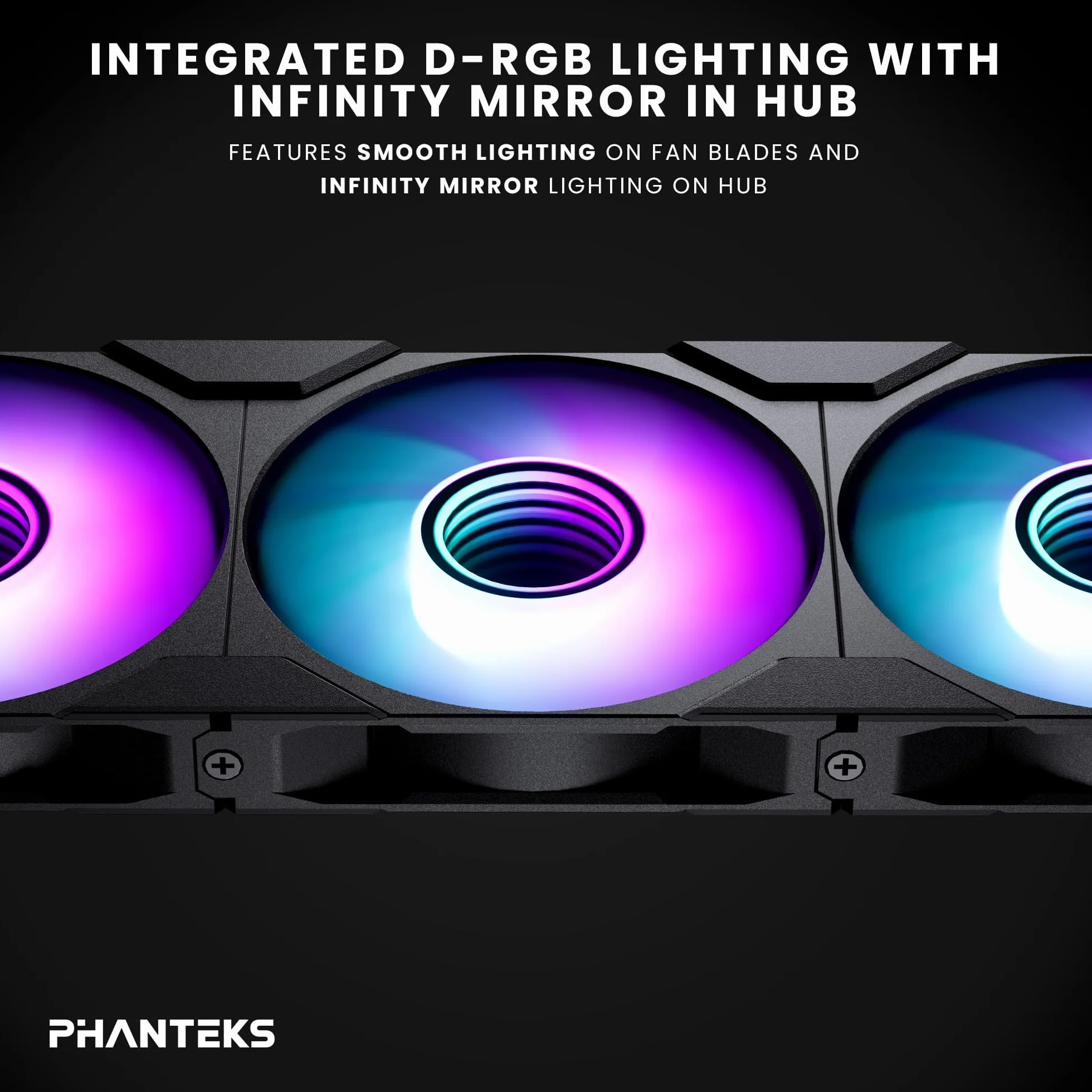 Phanteks M25-120 Gen2 PWM DRGB - Ventilador para carcasa (3 unidades), color negro