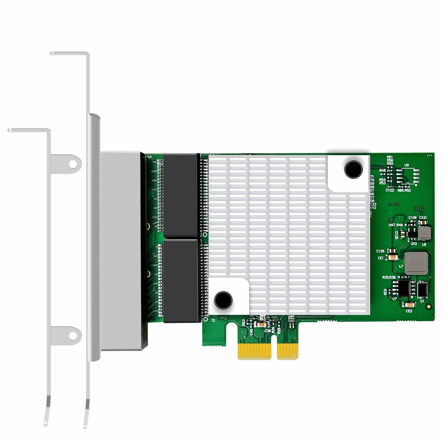 GLOTRENDS ST7387 Tarjeta de Red Gigabit con 4 Puertos RJ45, Ideal para cortafuegos, Router Virtual, agrupación de Enlaces NAS, Aislamiento de Red y más