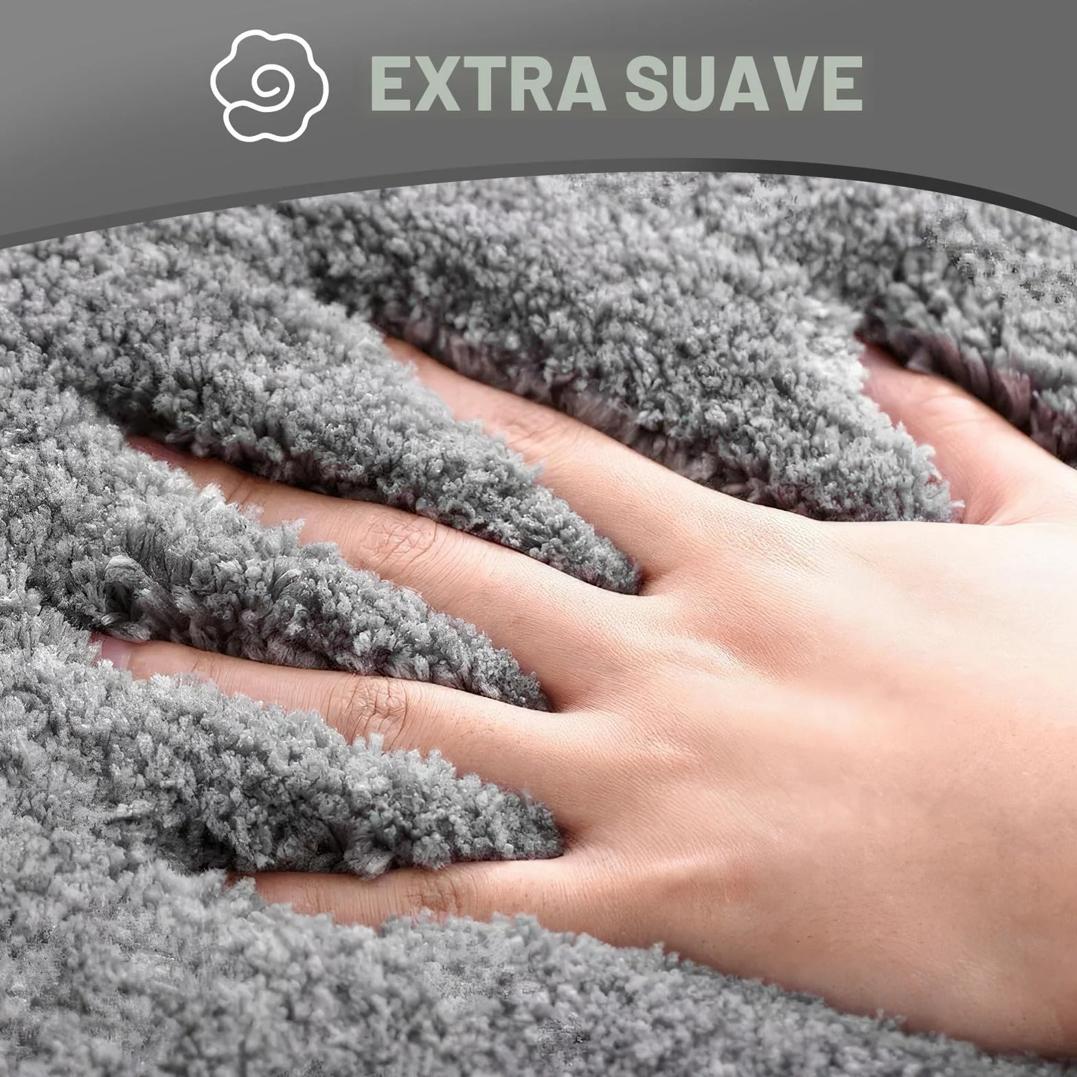 Wyewye Alfombrilla de Baño de Microfibra 40 x 60 cm Gris