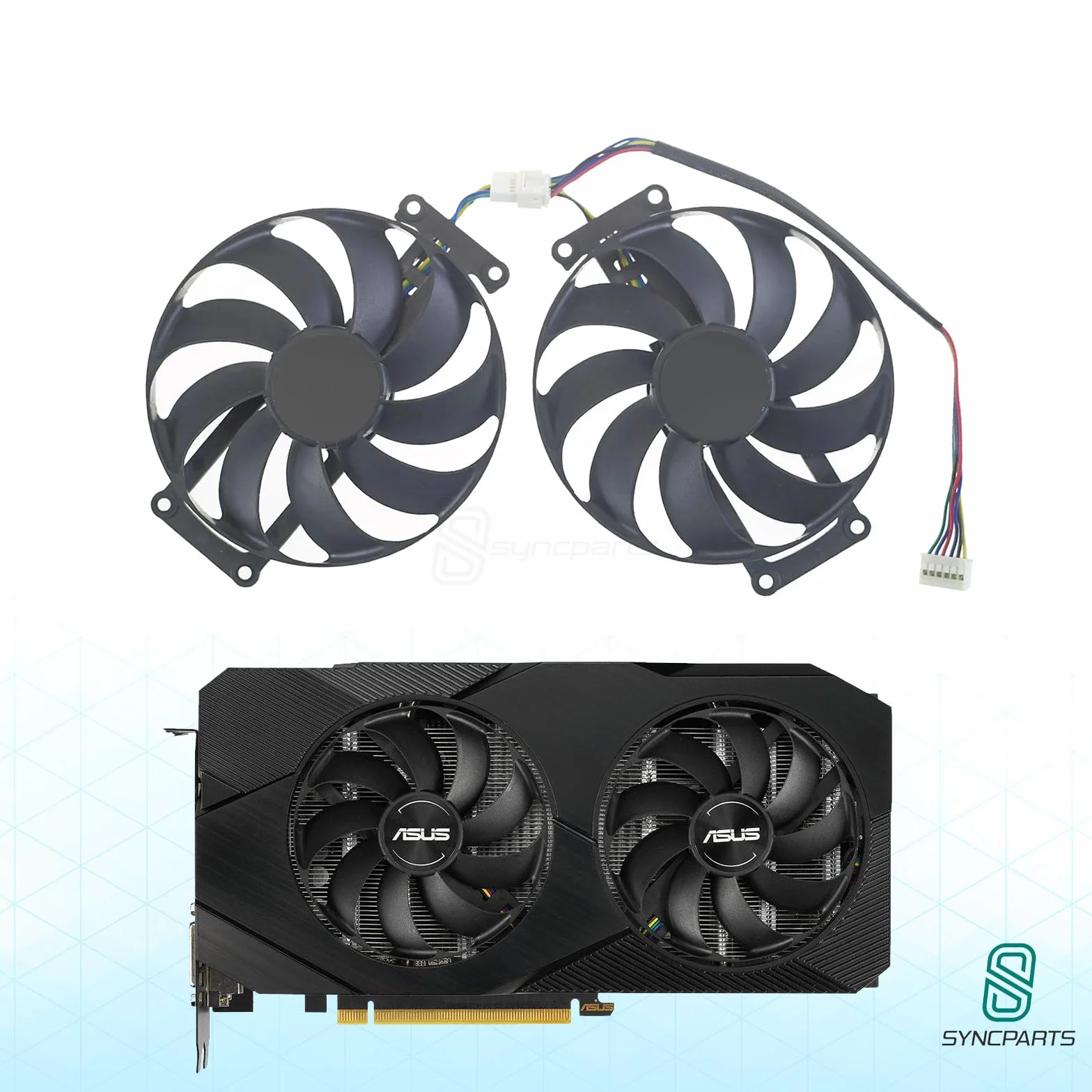 Ventilador para tarjeta gráfica ASUS Dual RTX 2070 EVO V2, RTX 1660 EVO, ASUS Dual GeForce RTX 2060 SUPER EVO V2, 87 mm, juego de 2 unidades