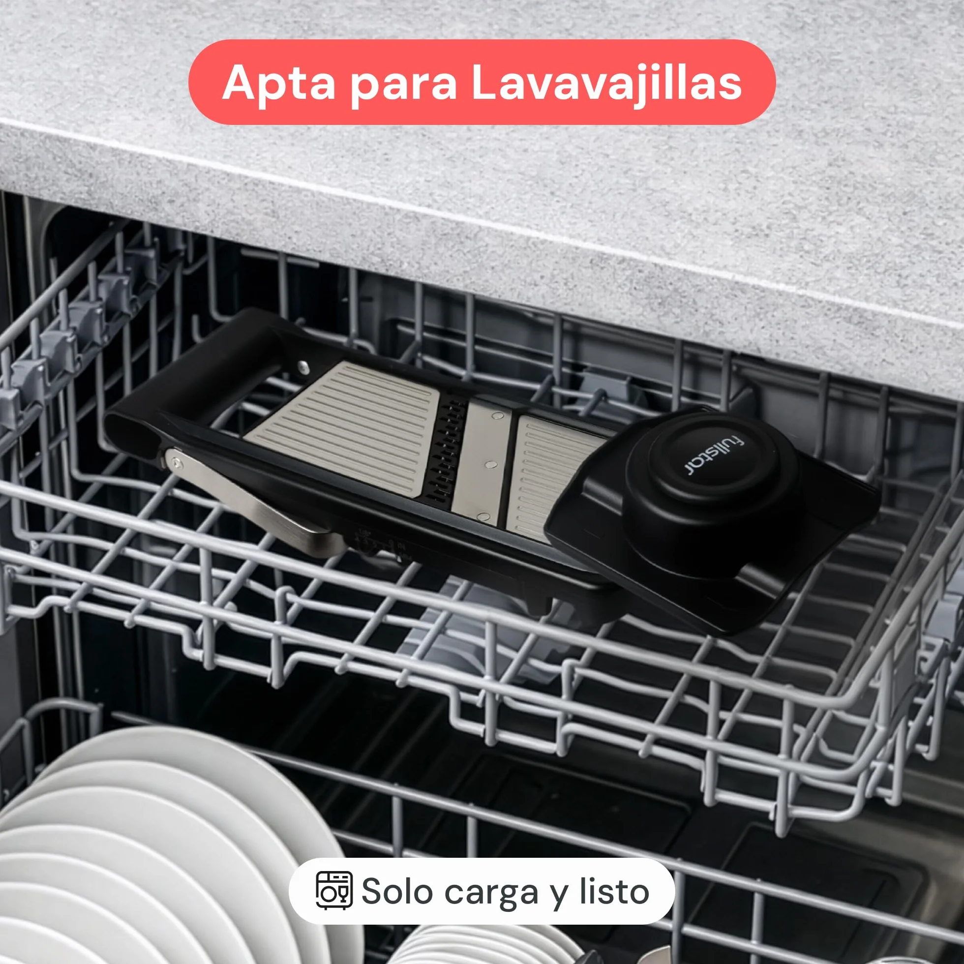 Mandolina de Cocina Profesional 2 en 1 Acero Inoxidable Grosor Ajustable 1-4 mm con Cuchilla Juliana