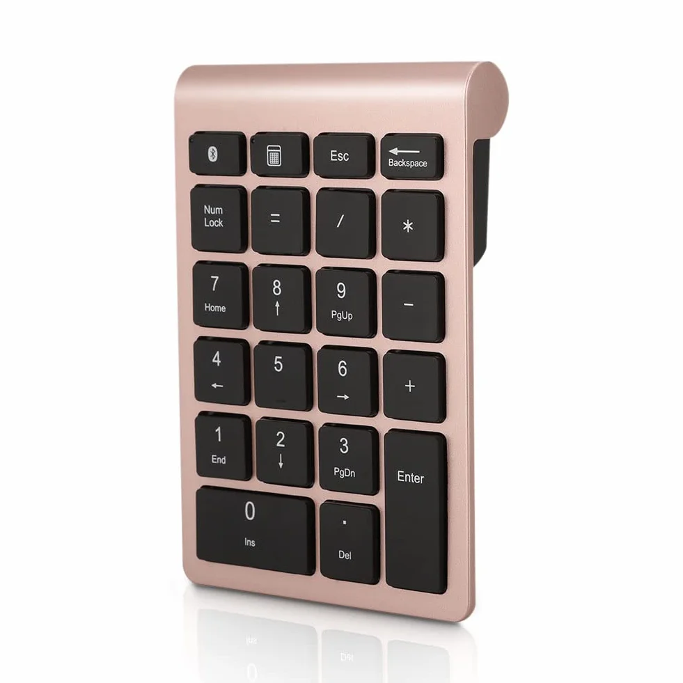 Gugxiom Bloque de números Bluetooth de 22 Teclas, minibloque de números portátil para Contabilidad financiera Bluetooth 5.0 10 Teclas Teclado Teclado Teclado para Ordenador portátil,