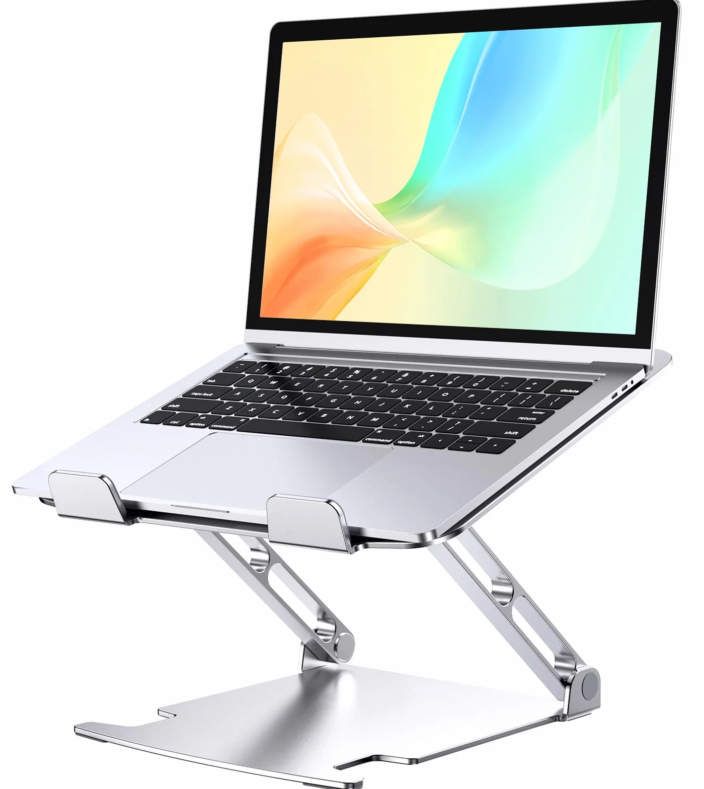 Glangeh Soporte Portatil Mesa Estable, Aleación de Aluminio Elevador Portatil con Ergonómico Altura Ajustable,Refrigeración Laptop Stand,Bandejas para Cama Compatible con MacBook Pro y Tabletas 10-16”