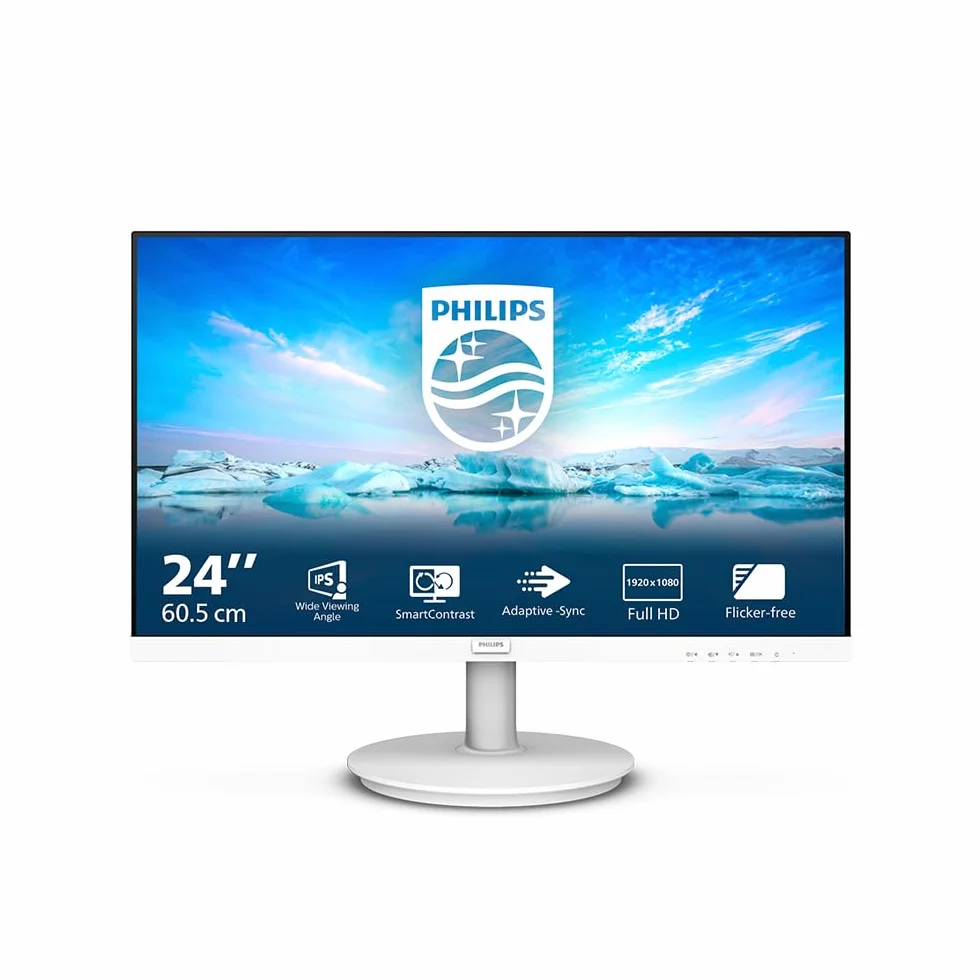 Philips 241V8AW Monitor Full HD 24 Pulgadas 1920x1080 75Hz VGA HDMI Blanco
