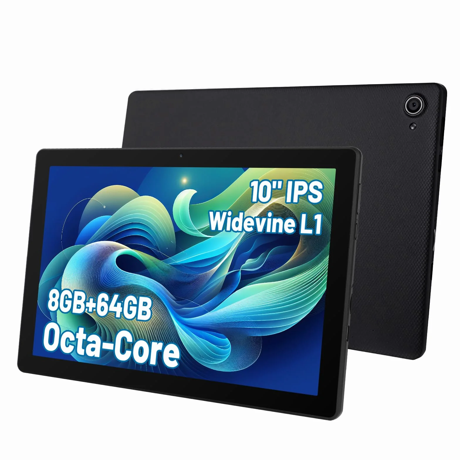 Tablet 10 Zoll Android Octa-Core 8GB RAM 64GB ROM (1TB TF) 1280x800 IPS Pantalla táctil GMS-zertifizierter 5000mAh Tablet PC WiFi 6 Bluetooth 5.4 Widevine L1 Dual-Kamera