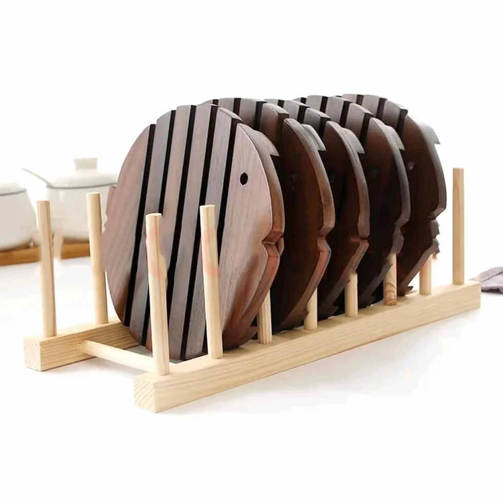 Escurreplatos de Madera Plegable Organizador de Cocina con Soporte para Platos y Vasos